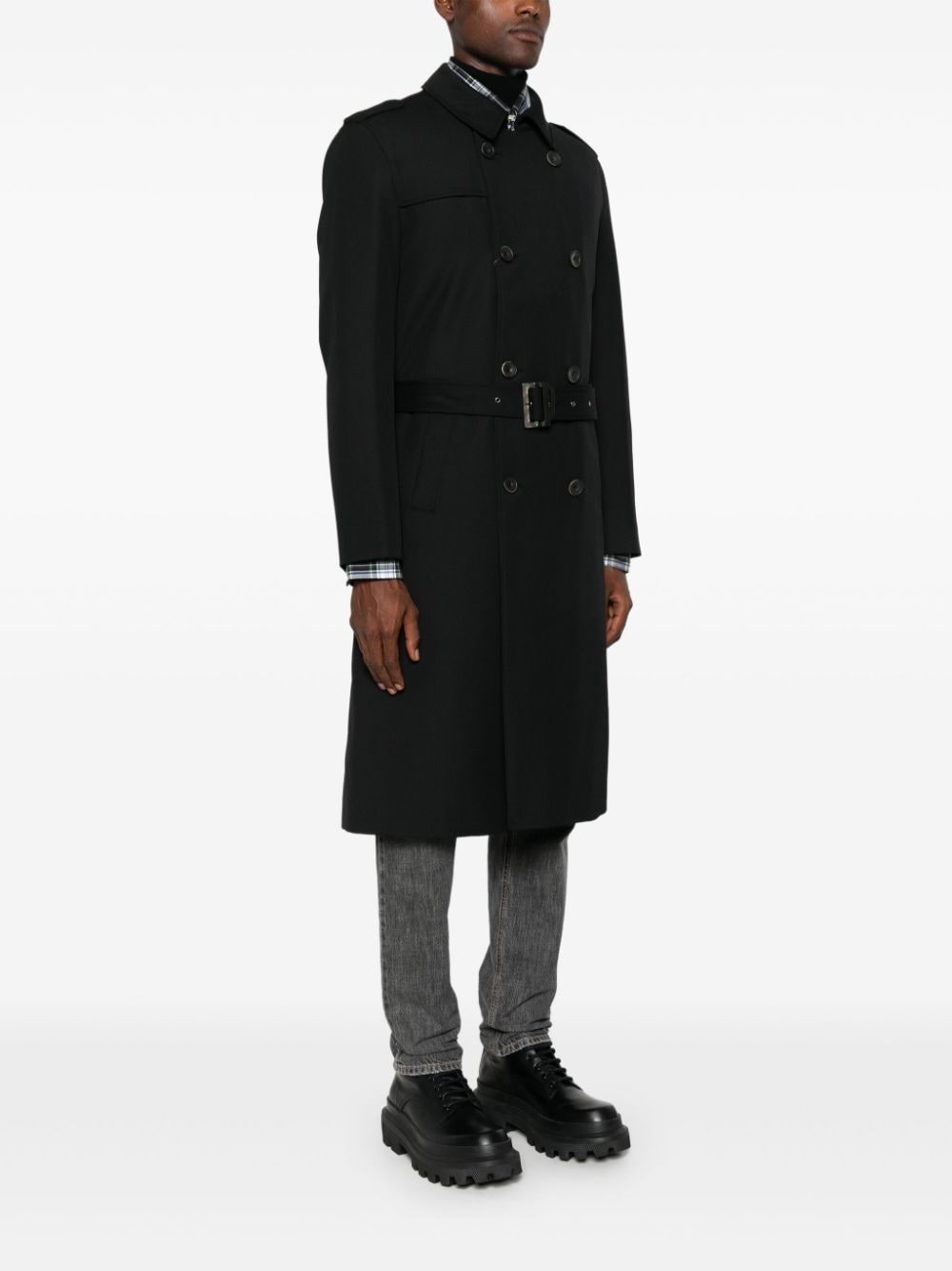 double-breasted trench coat - 3