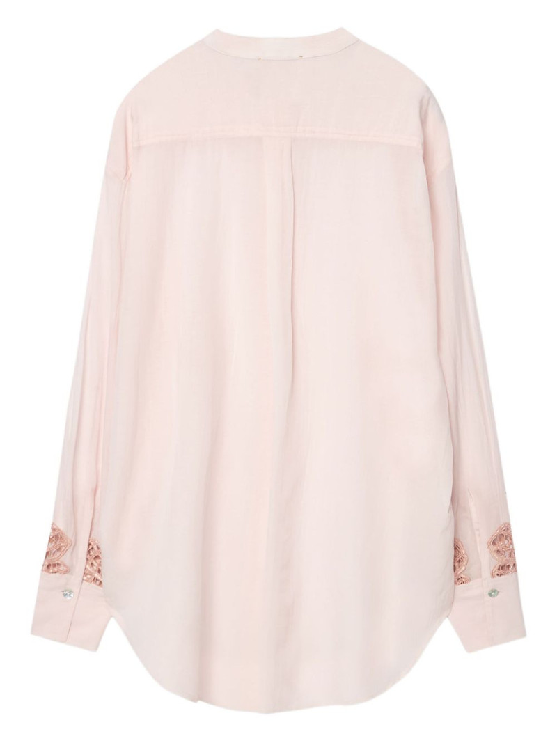 forte_forte lace-embellished shirt outlook