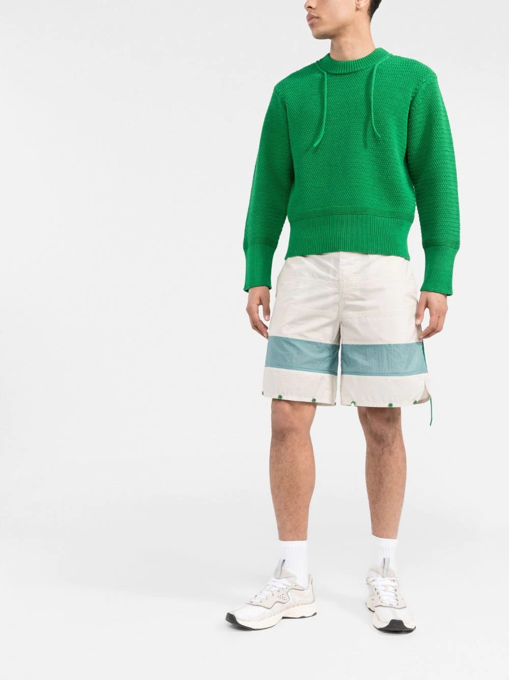 two-tone panelled shorts - 2