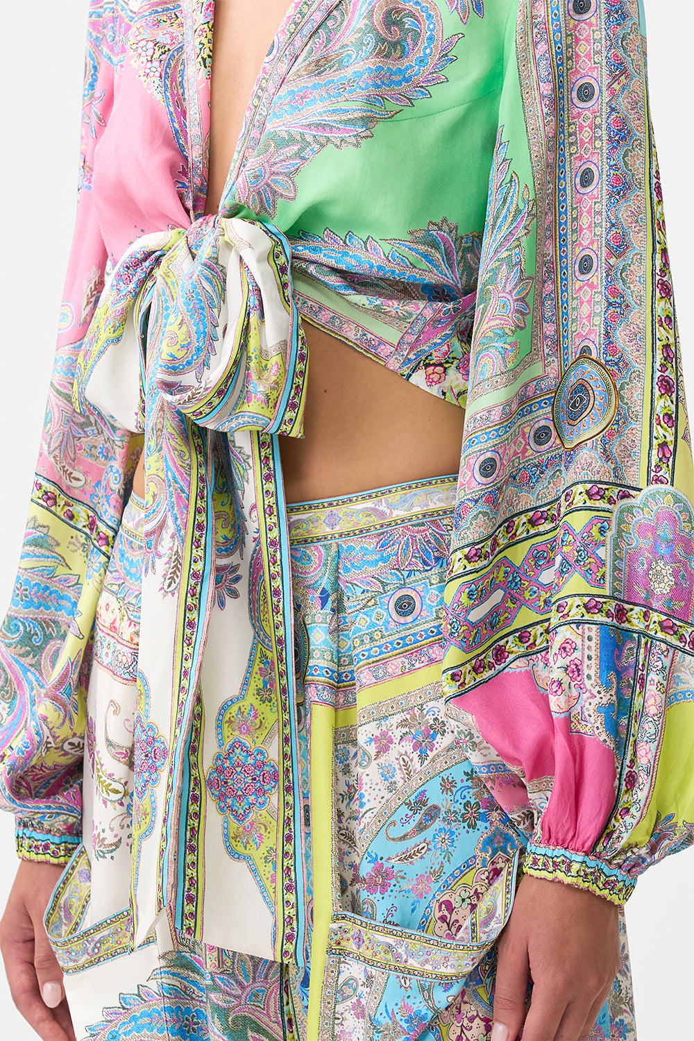 CROPPED WRAP SHIRT - 5