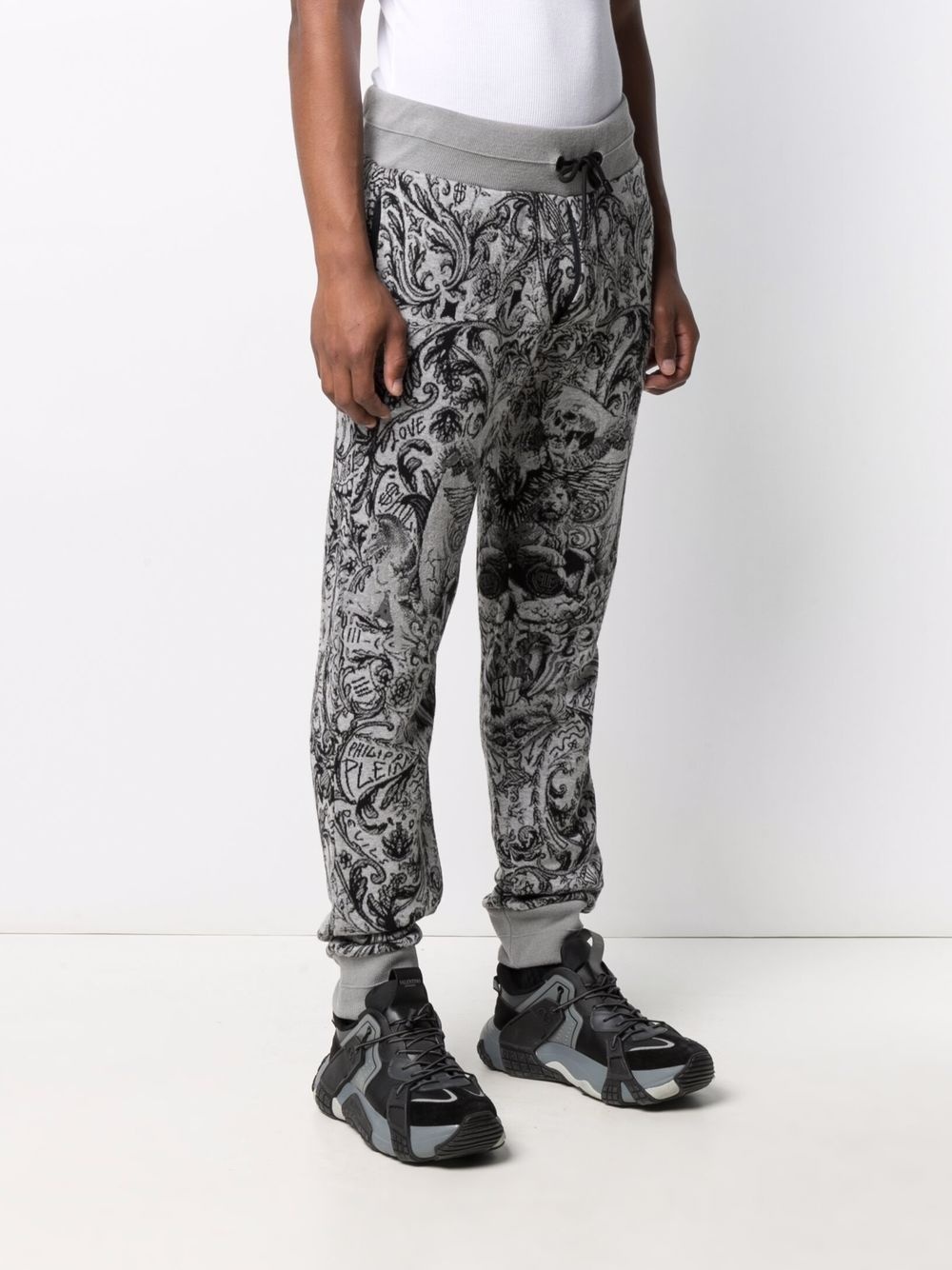 new baroque-print knitted track pants - 3