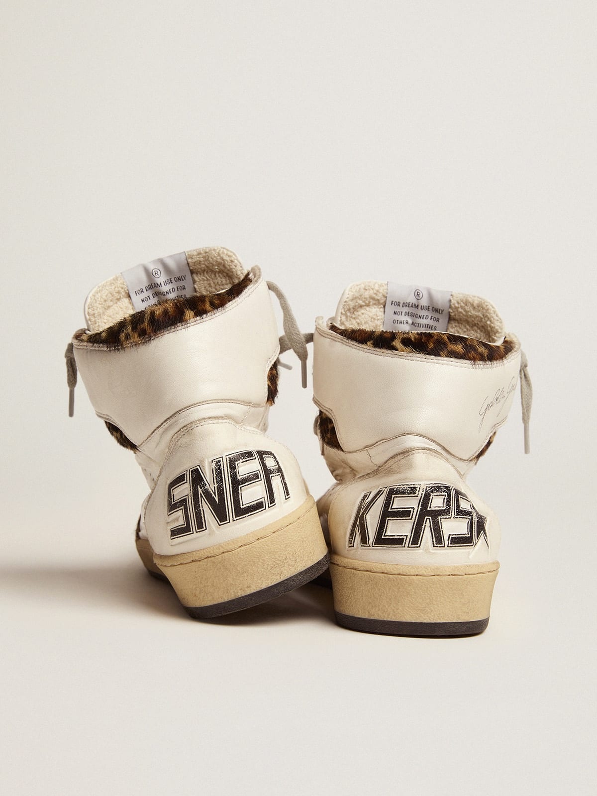 Sky-Star sneakers with signature on the ankle and leopard-print pony skin inserts - 5