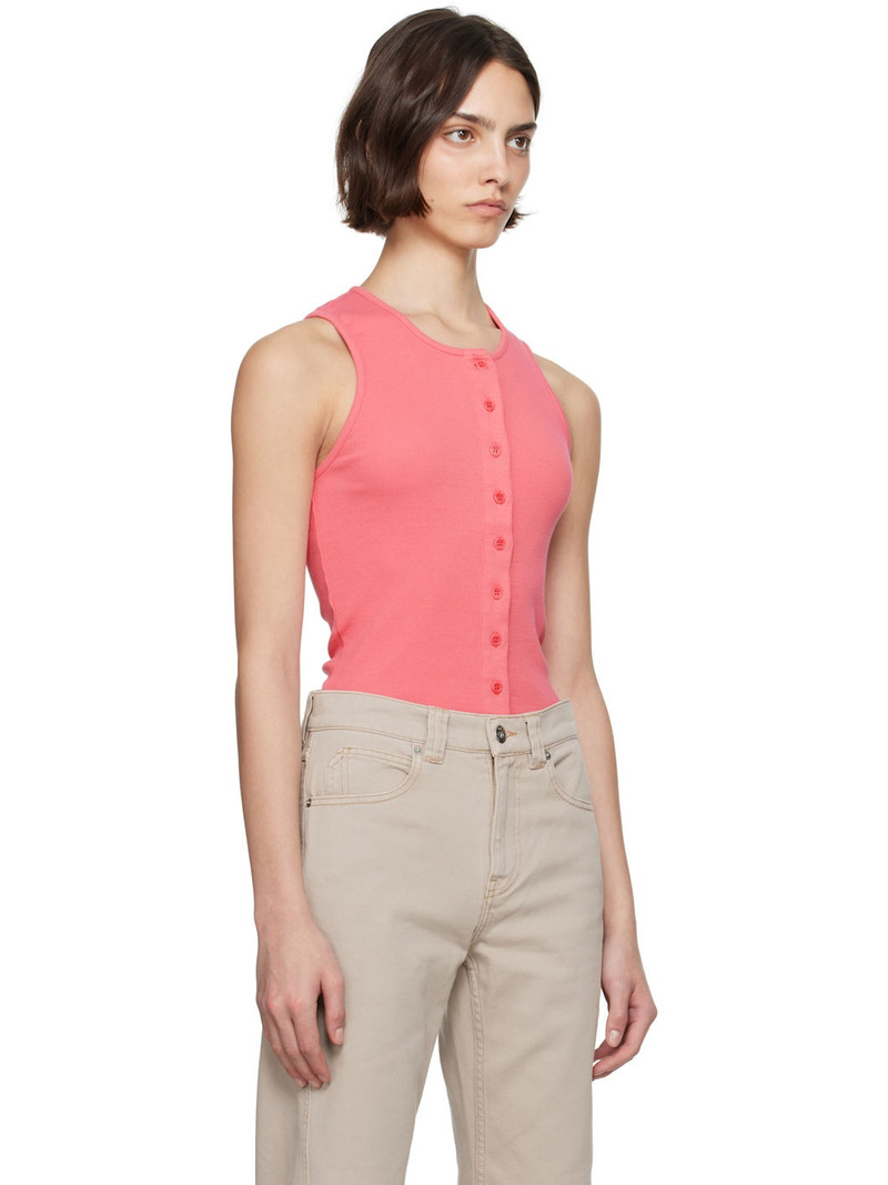 Pink Buttoned Tank Top 2