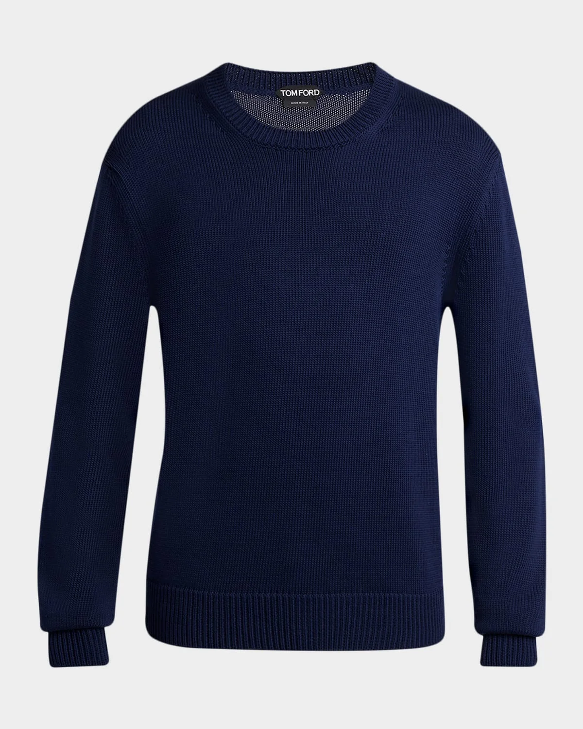 Men's Cotton and Silk Knit Crewneck Sweater - 1