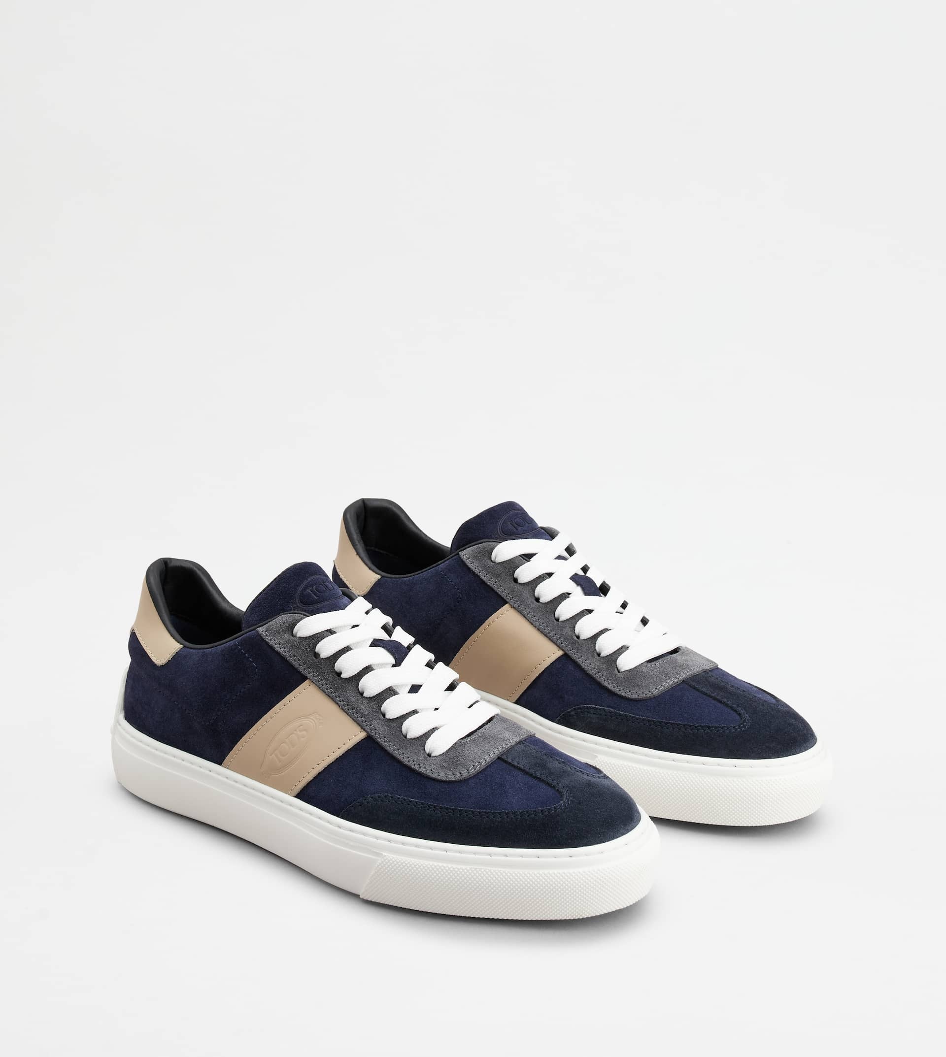 SNEAKERS IN SUEDE - BEIGE, GREY, BLUE - 4