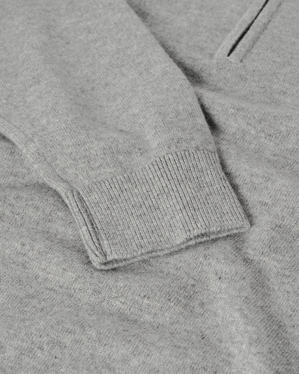 Classic Cashmere Grey Zip Neck Jumper - 6
