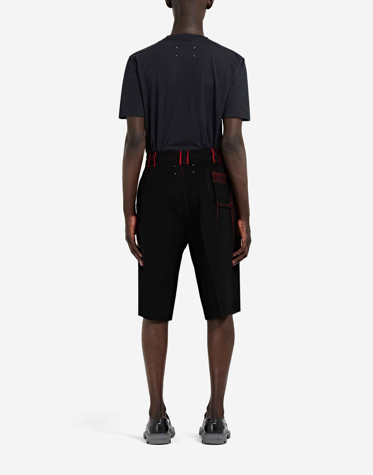 Red shadow reveal' cuffed shorts - 4
