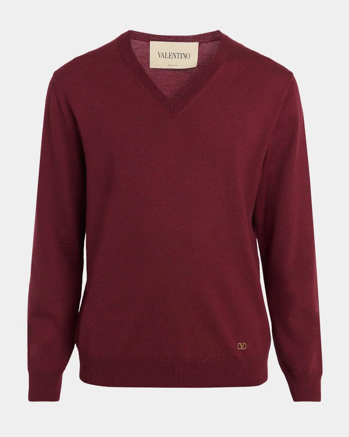 Men's Wool Vlogo V-Neck Sweater - 1
