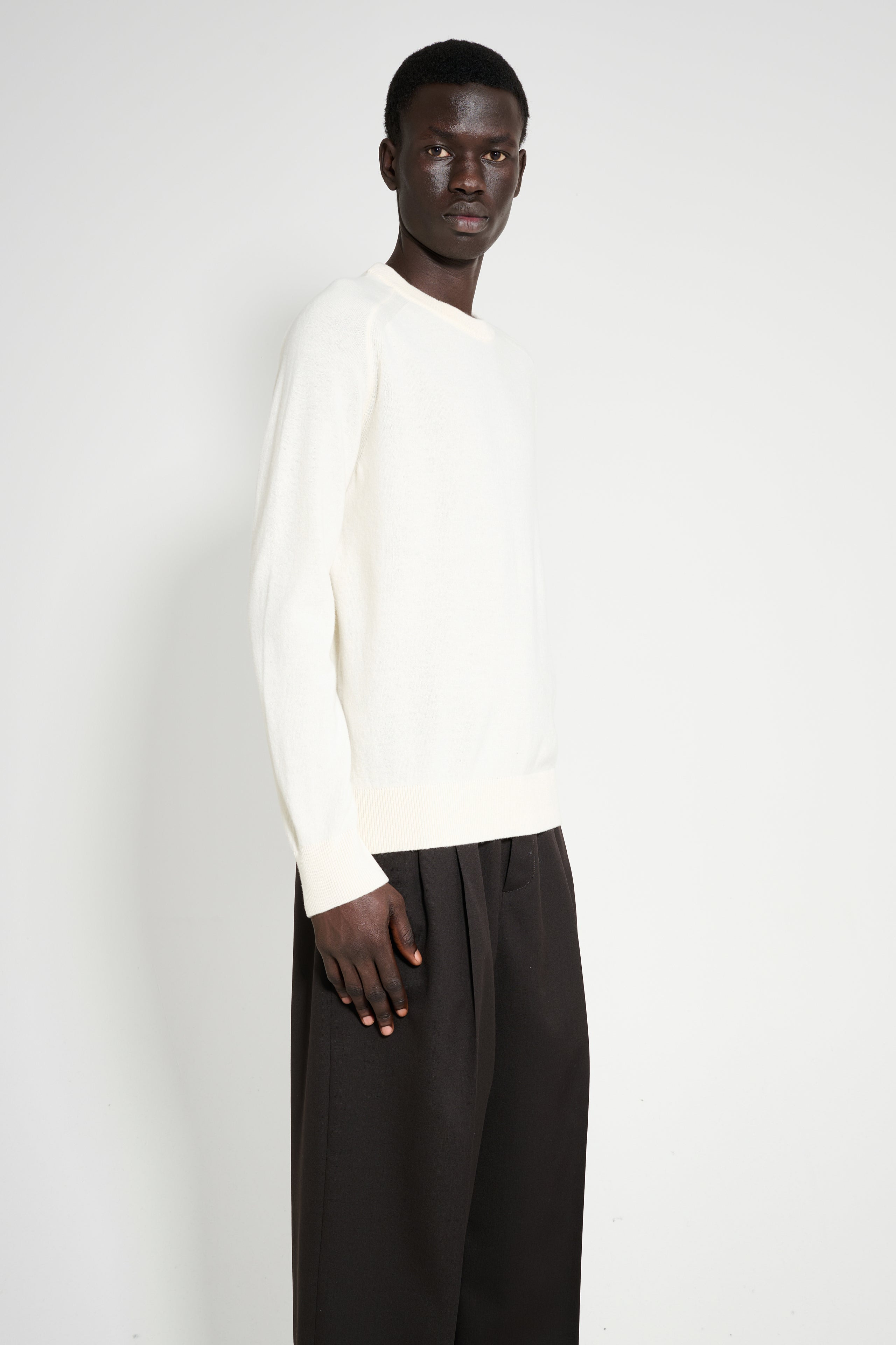 STONE ISLAND CREW NECK SWEATSHIRT IVORY - 3