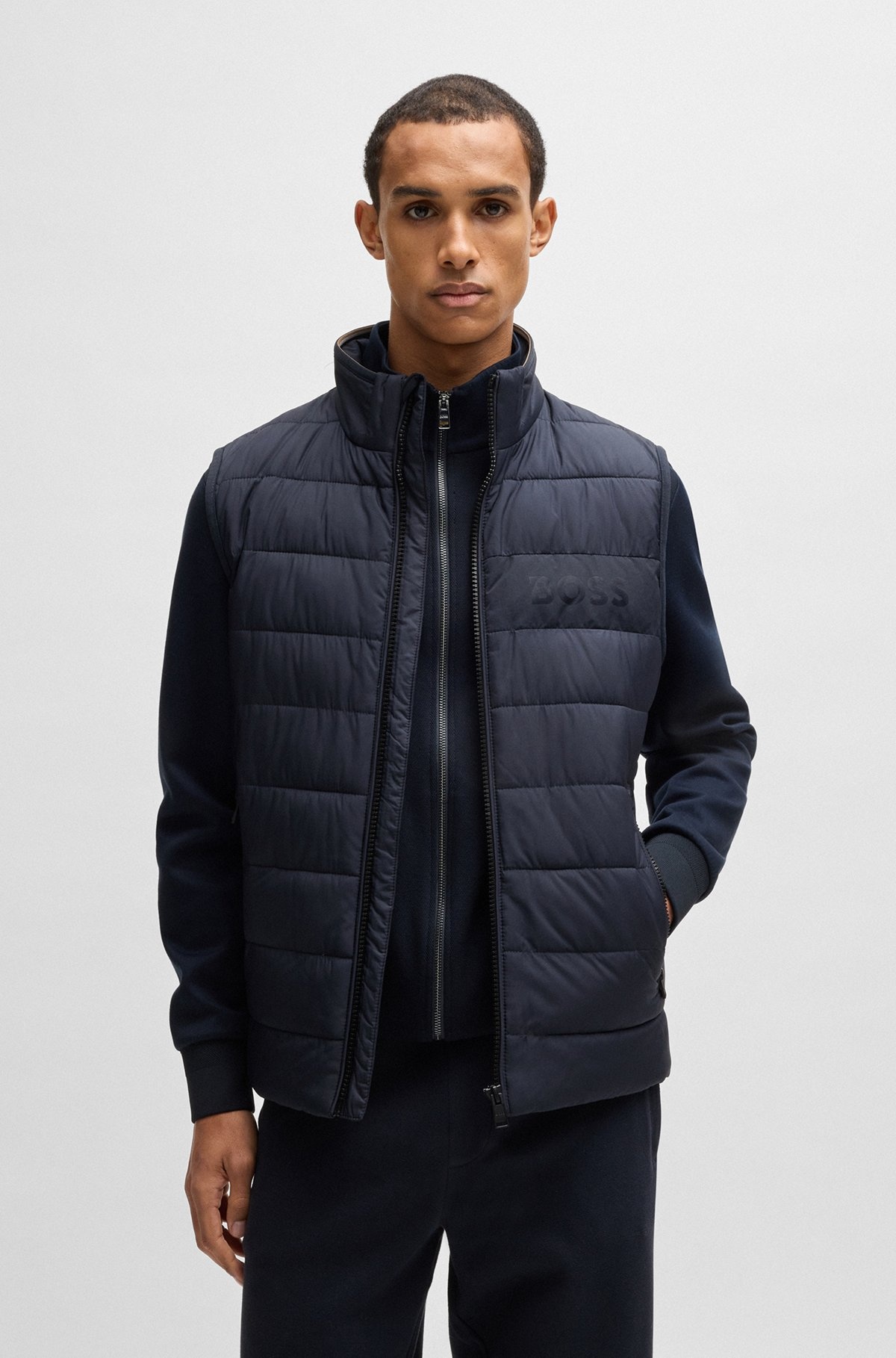 REGULAR-FIT WATER-REPELLENT GILET WITH TONAL LOGO - 2