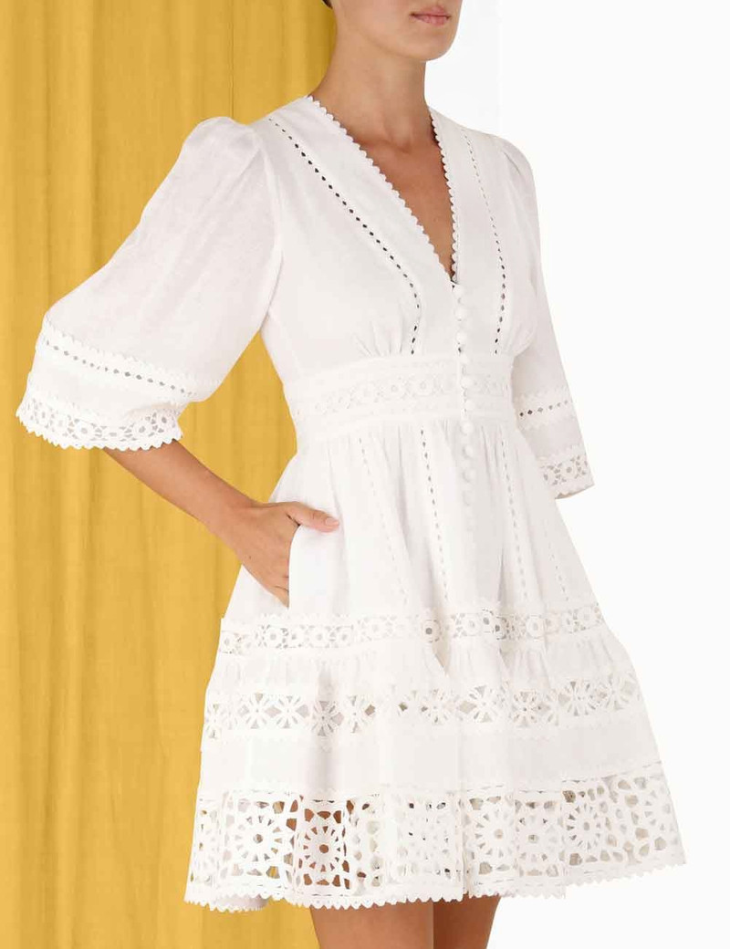 DEVI SPLICED BILLOW MINI DRESS 5