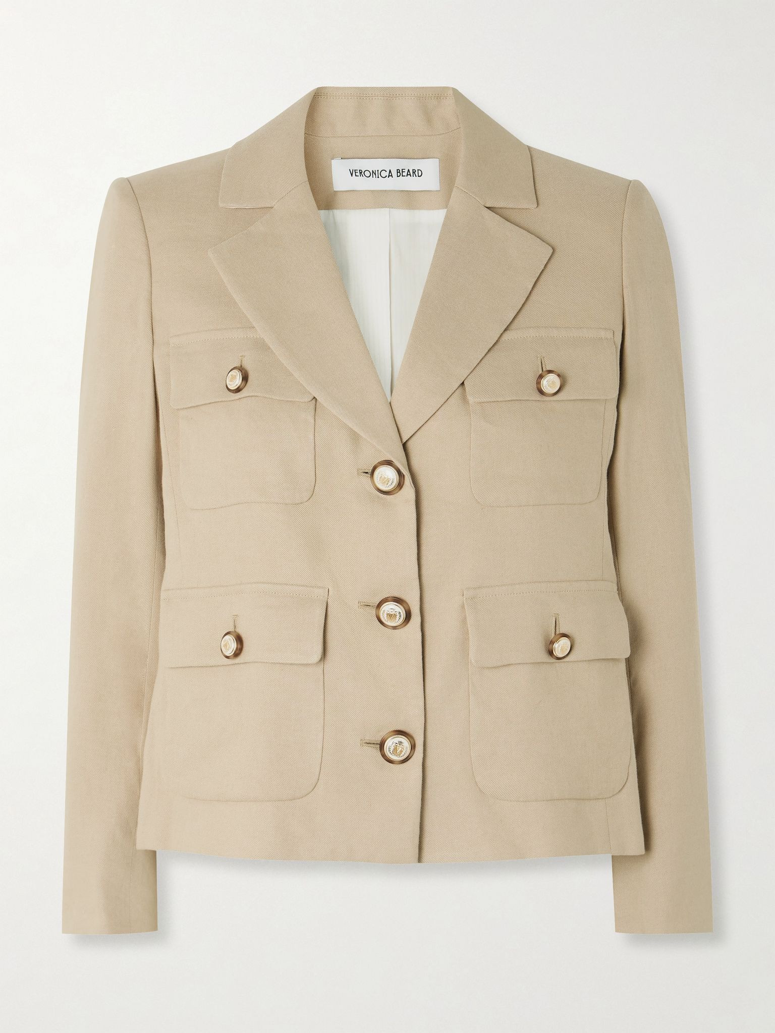 Schuyler linen-blend twill jacket Stone - 1