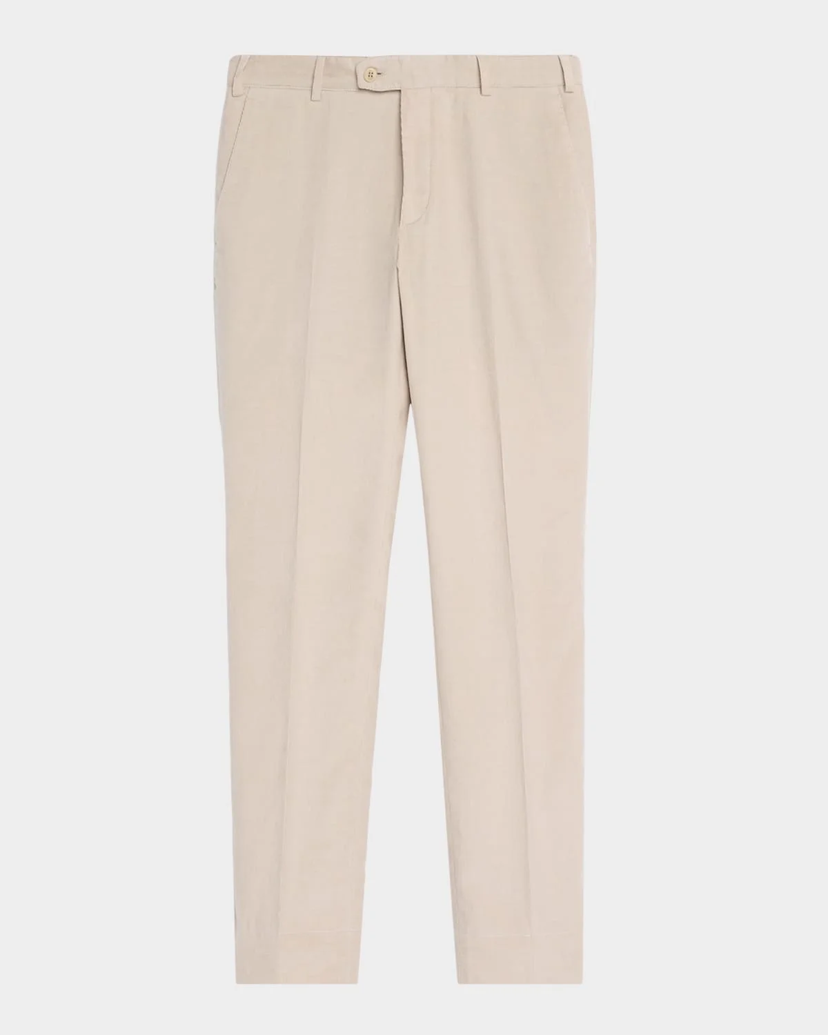 Men's Cotton and Cashmere Flat-Front Trousers - 1