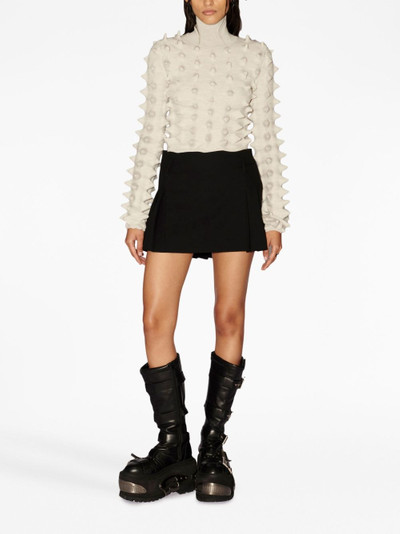 Ambush pleated virgin-wool miniskirt outlook