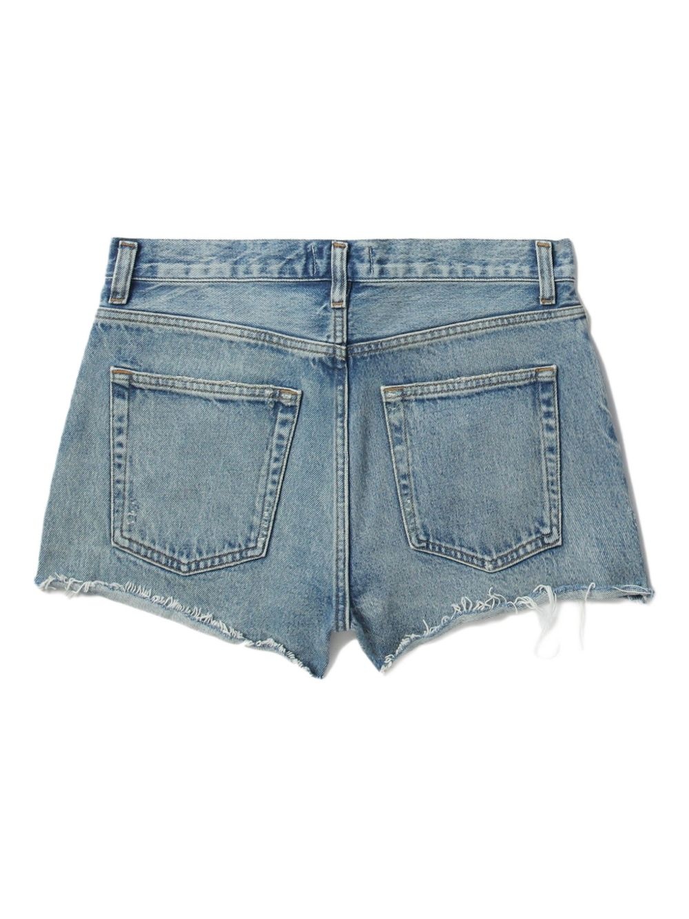 frayed denim shorts - 6