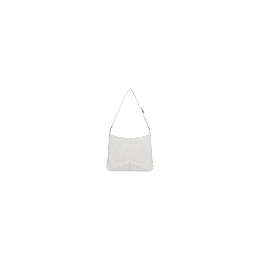 Women's Xx Small Hobo Bag Crocodile Embossed in White - 4