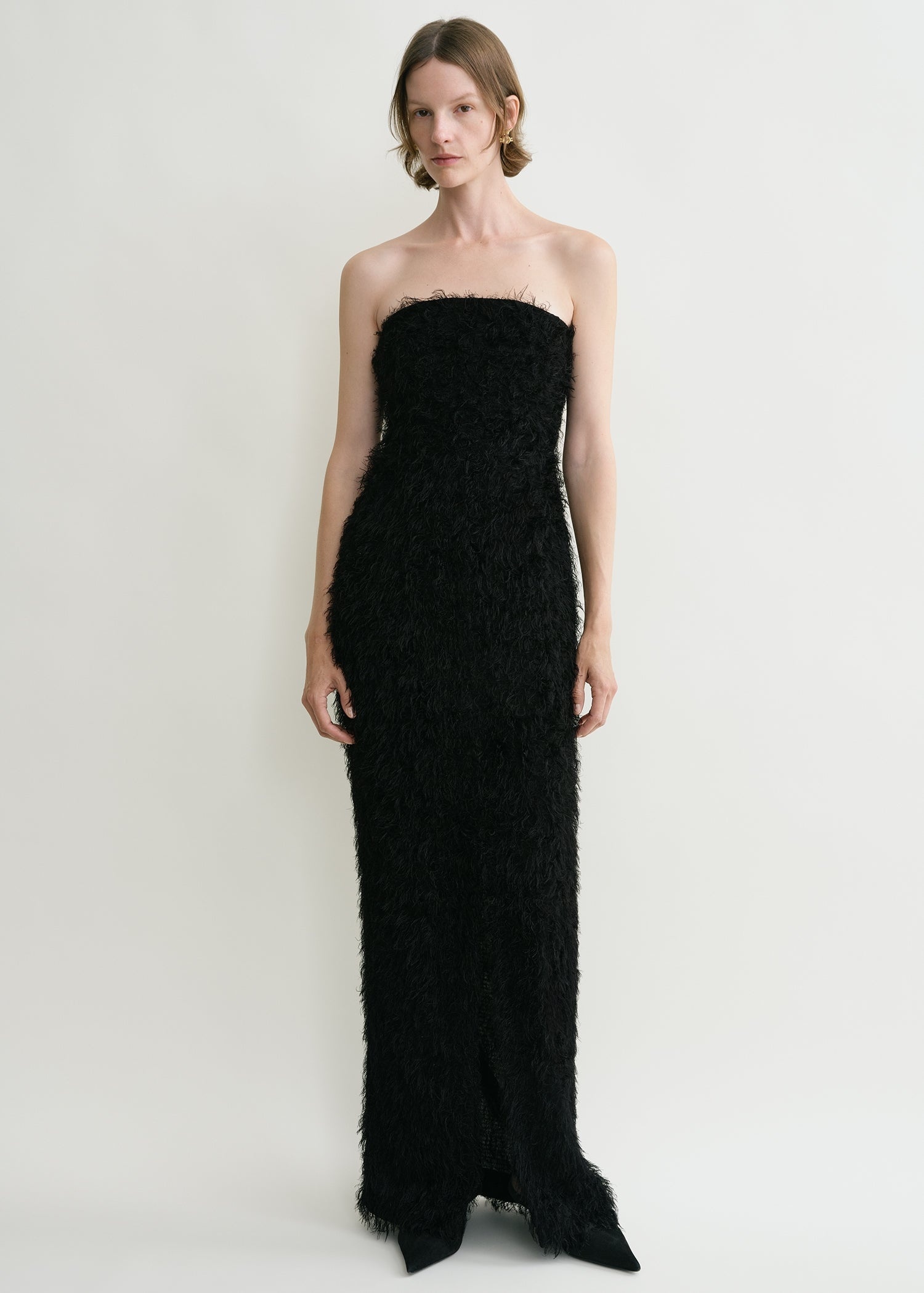 Strapless fil coupé dress black - 3