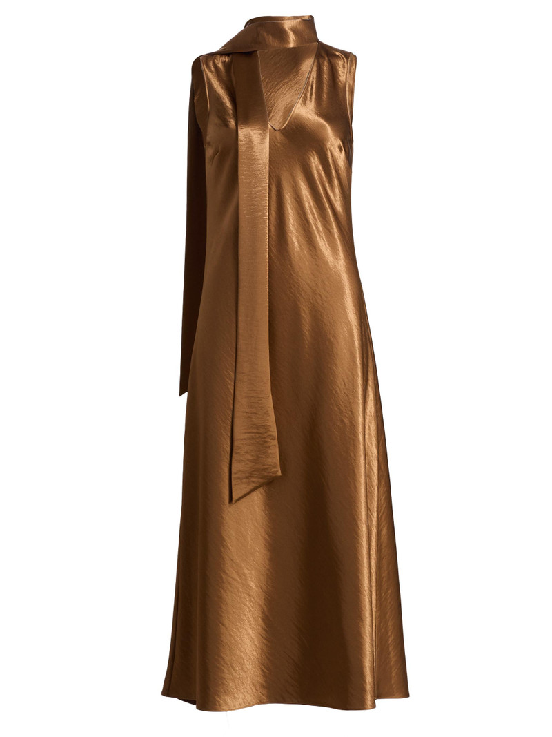 Women's Lorenza Scarf-Detail Bias-Cut Satin Maxi Dress - Ginger 1