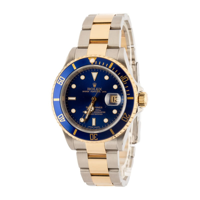 182287 Pre Owned Rolex Submariner Ref 16613T Blue Dial - 2