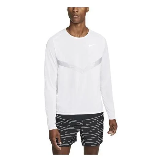 Men's Nike Sports Fitness Training Running Casual Long Sleeves White T-Shirt DD6022-100 - 1