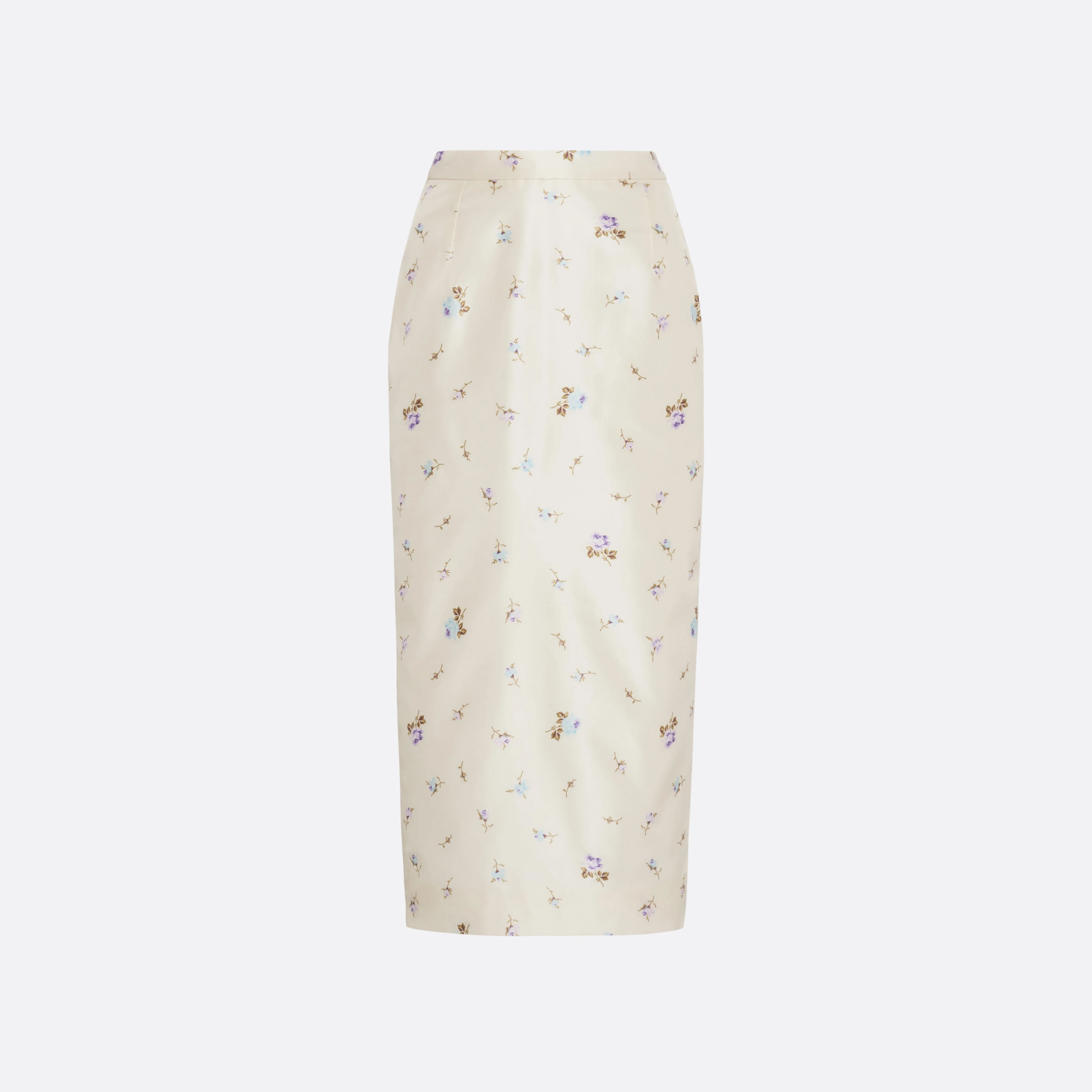 FLORAL-PRINT SILK TAFFETA MIDI SKIRT - 1