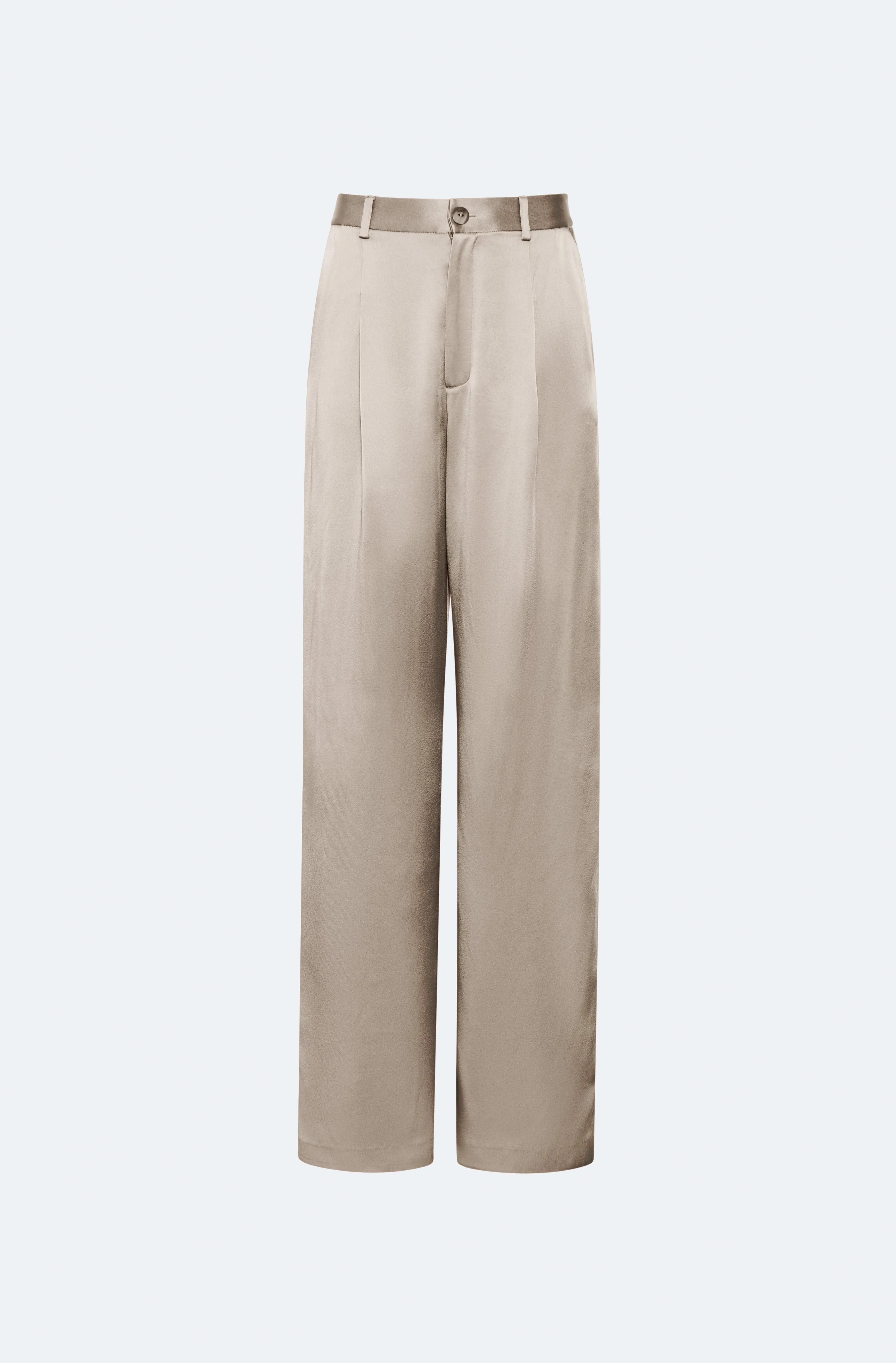 Satin Relaxed Pleated Pant - 1