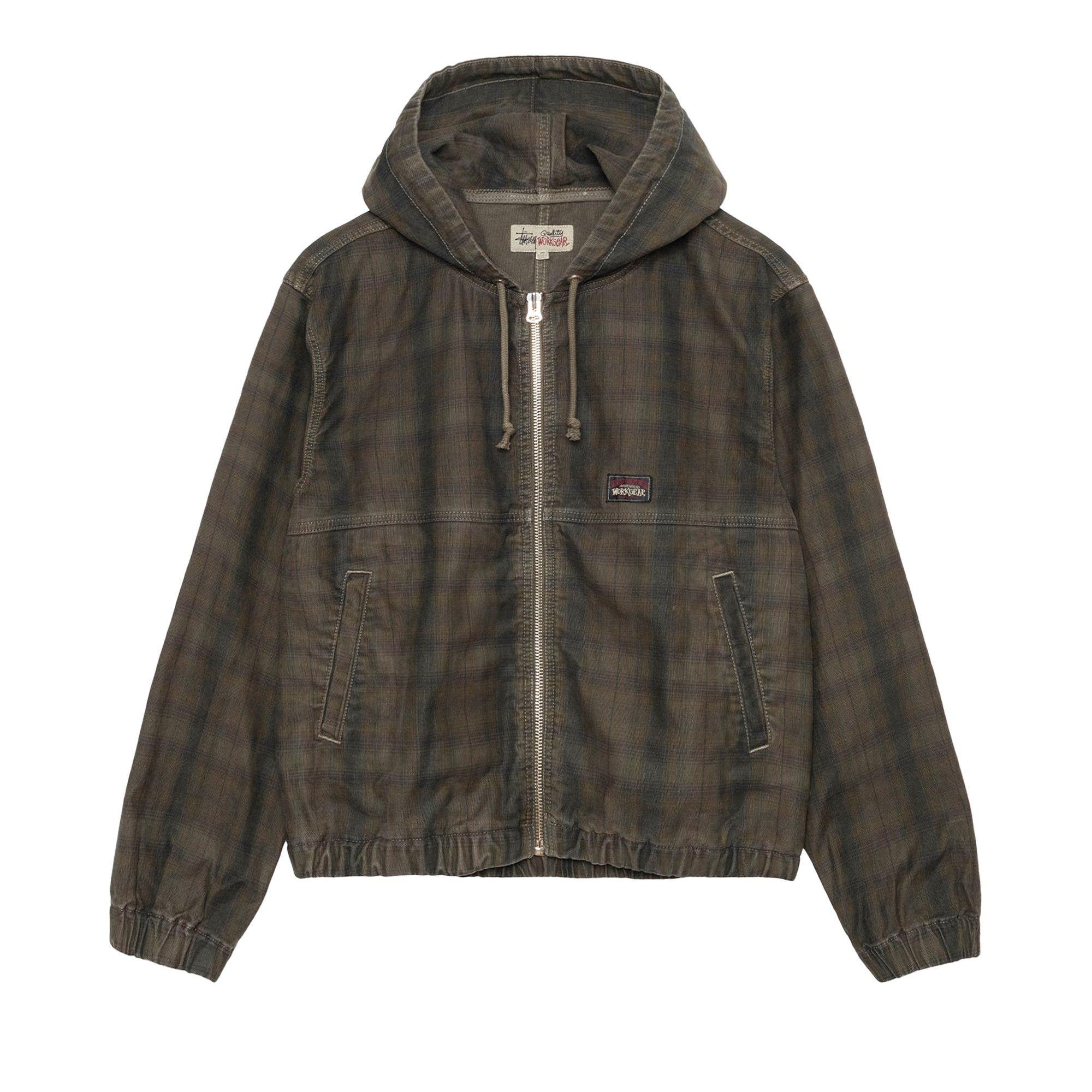 Stüssy Stussy Unlined Plaid Zip Hoodie 'Olive' REVERSIBLE