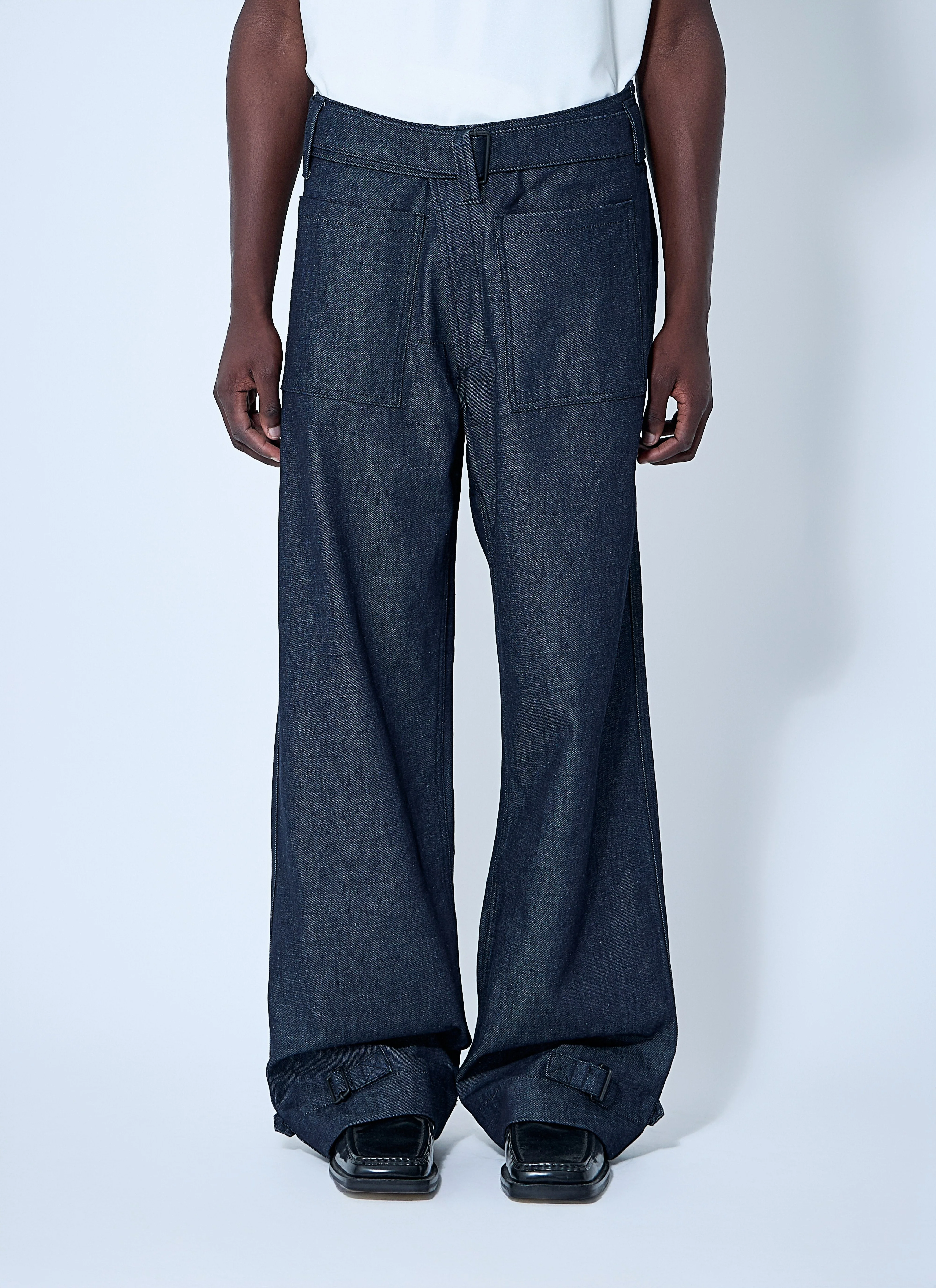 Mugler Men Belted Denim Jeans - 1