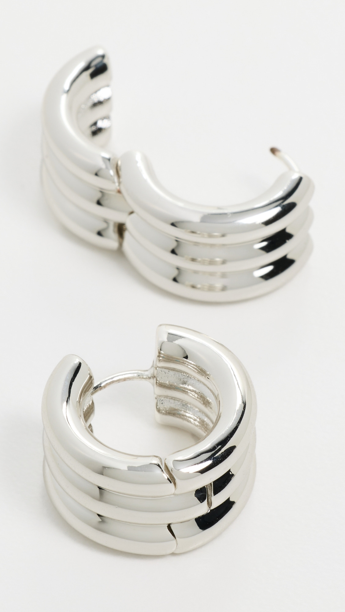 The Triple Tube Huggie Earrings - 3