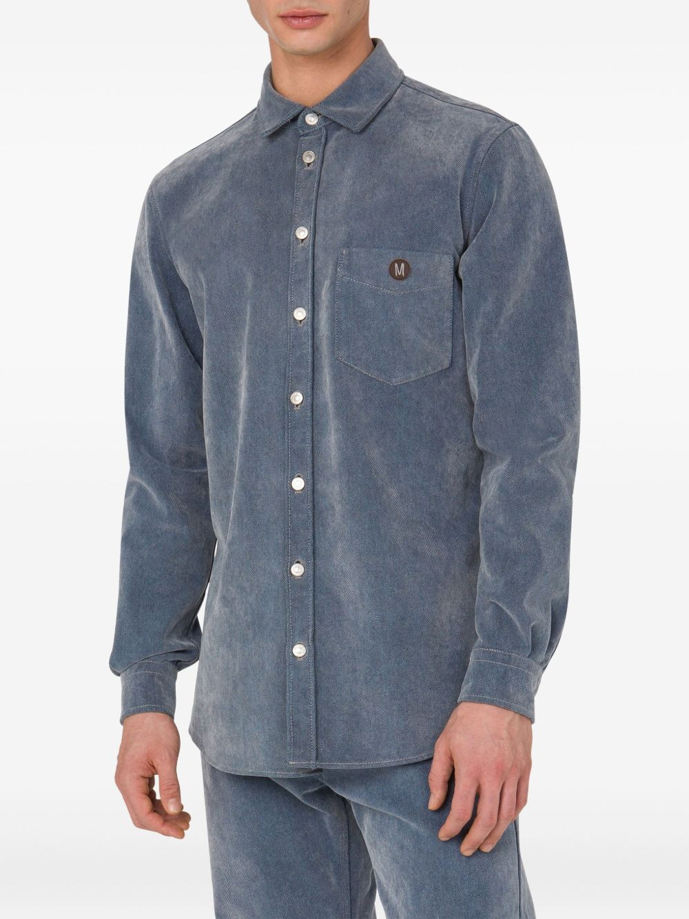 brushed button-up shirt - 3