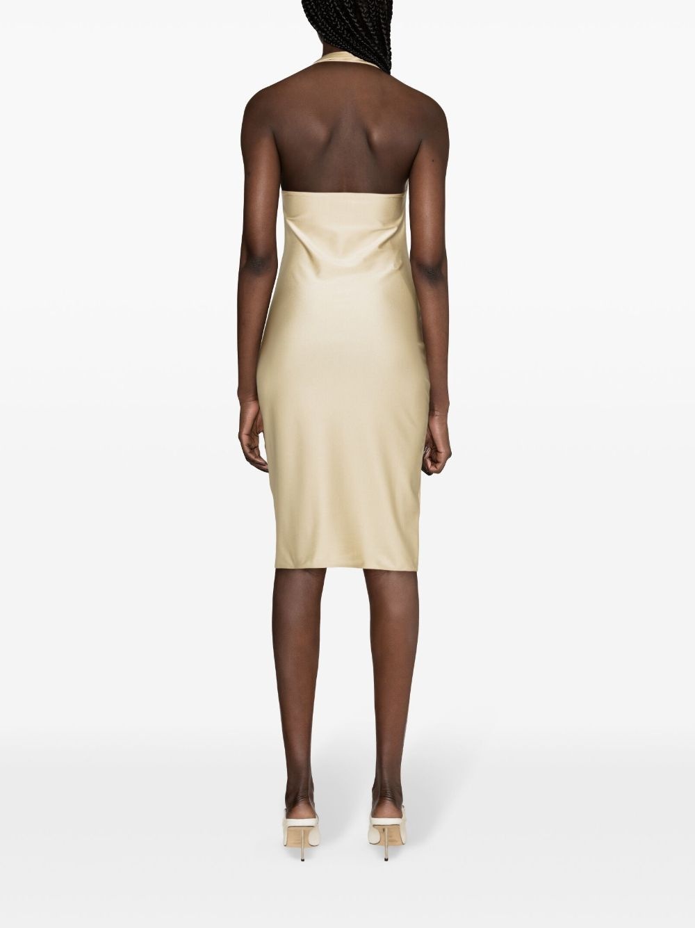 cut-out halterneck midi dress - 4