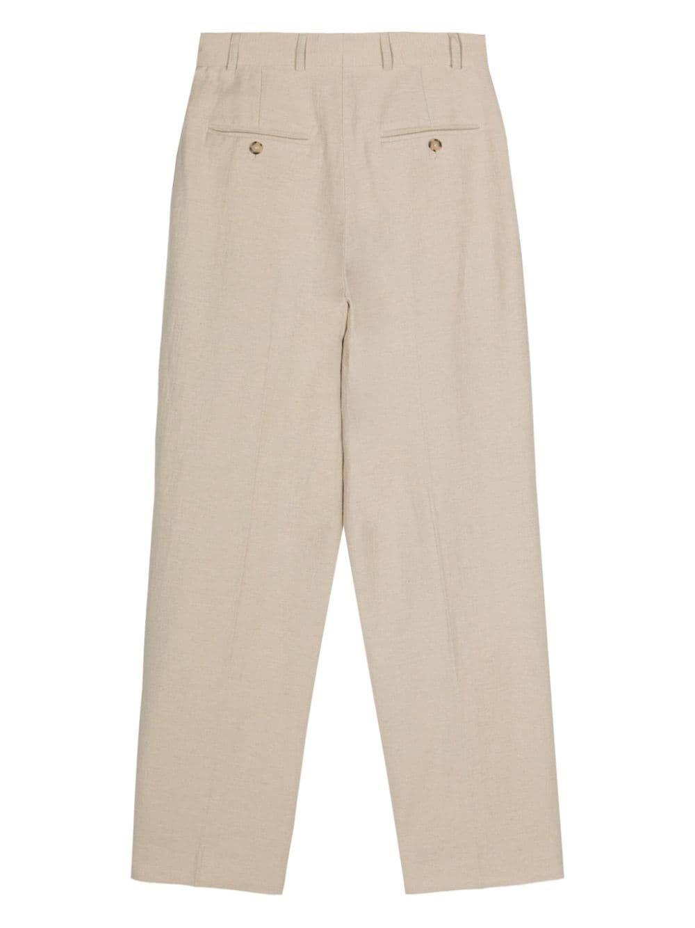 pleat-detail tapered trousers - 2