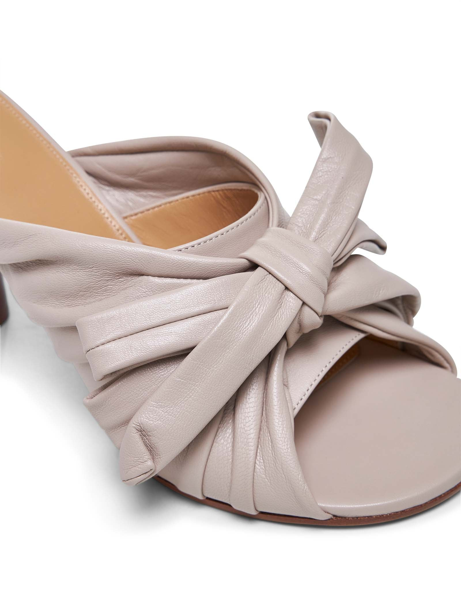 Beige Bow heeled mules - 4
