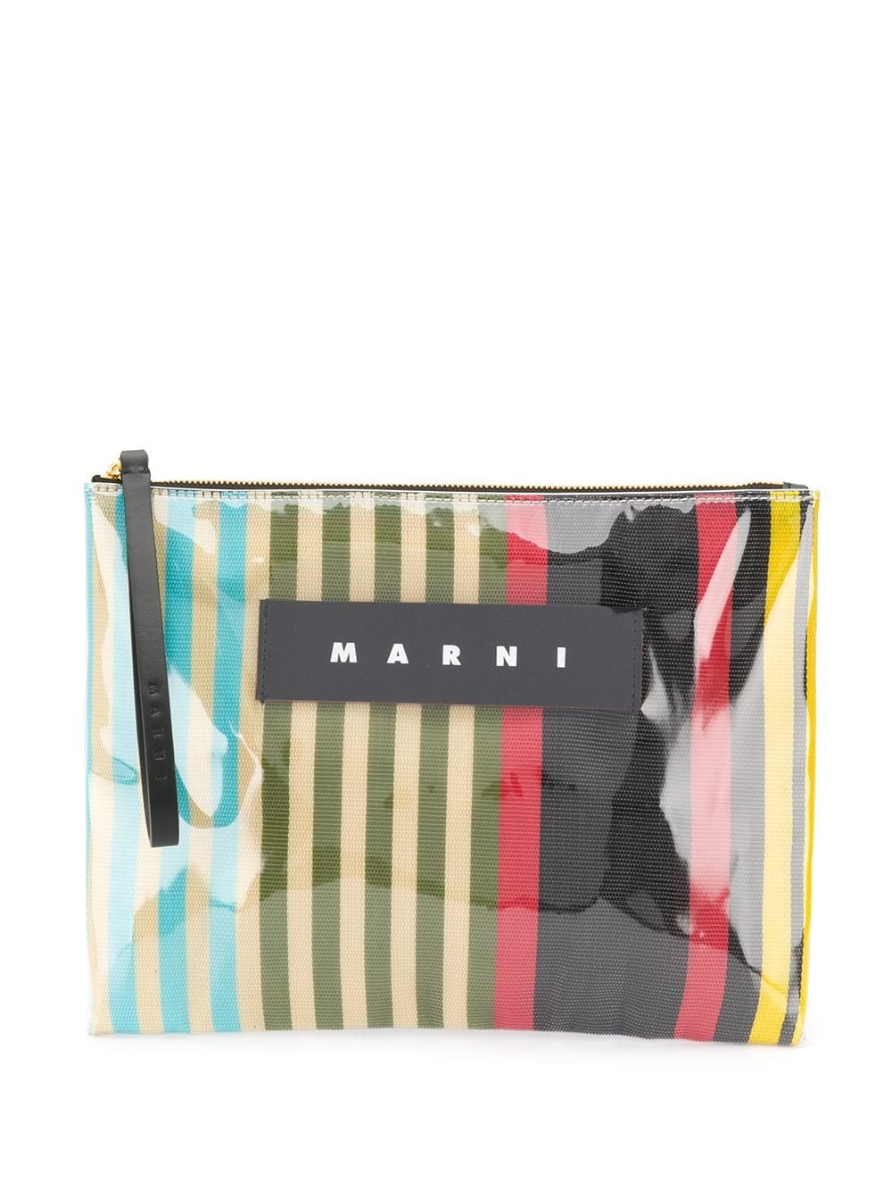 striped clutch bag - 1