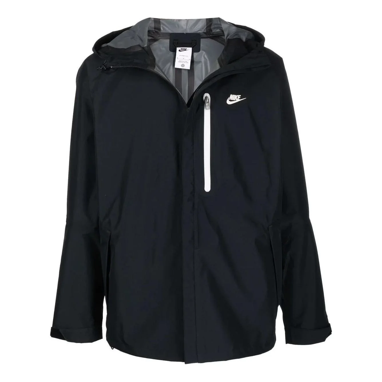 Men's Nike Solid Color Zipper Hooded Jacket Black DM5499-010 - 1