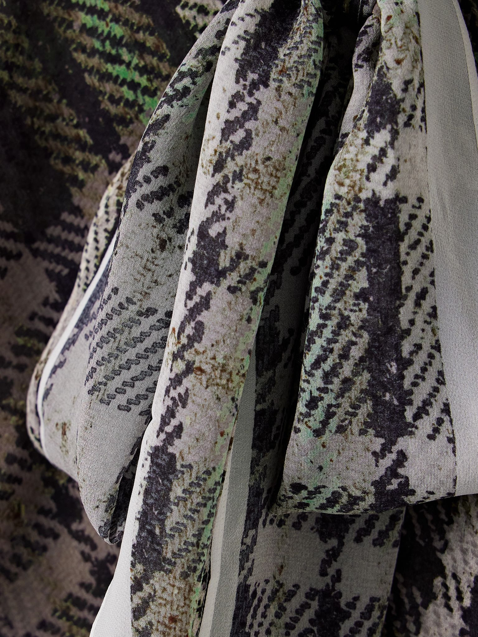 Tie-detailed draped printed silk crepe de chine blouse Multi - 5