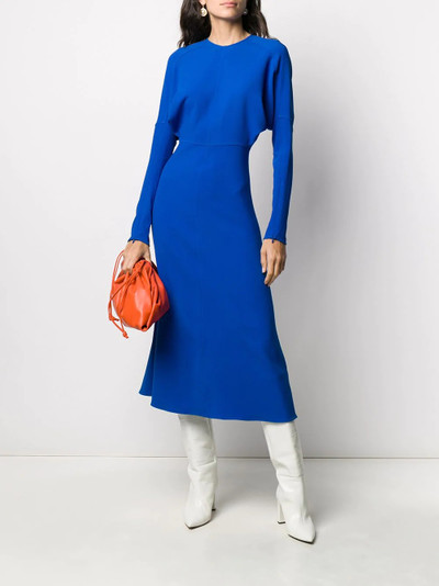 Victoria Beckham long-sleeved flared midi dress outlook