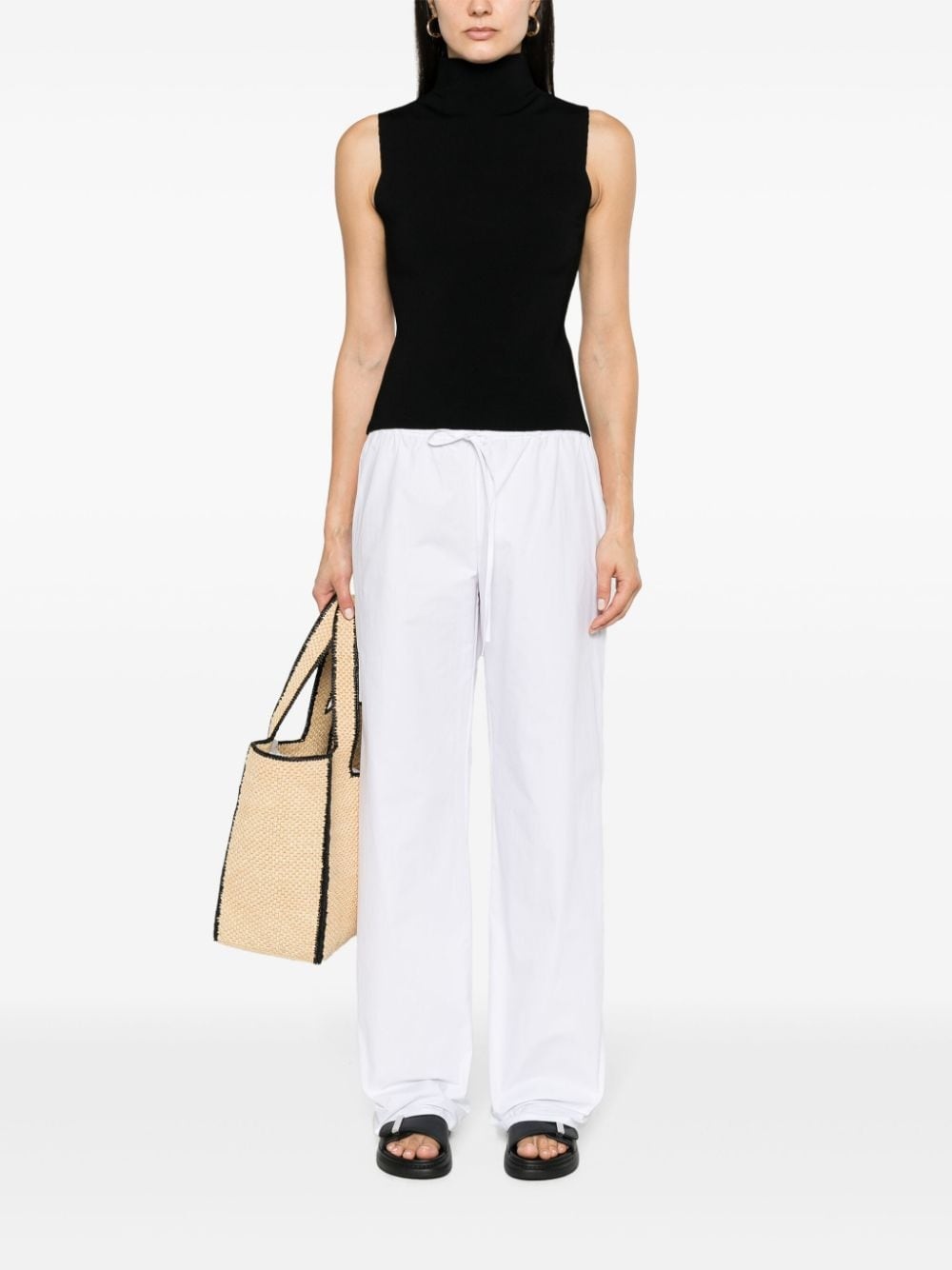 straight-leg organic-cotton trousers - 2
