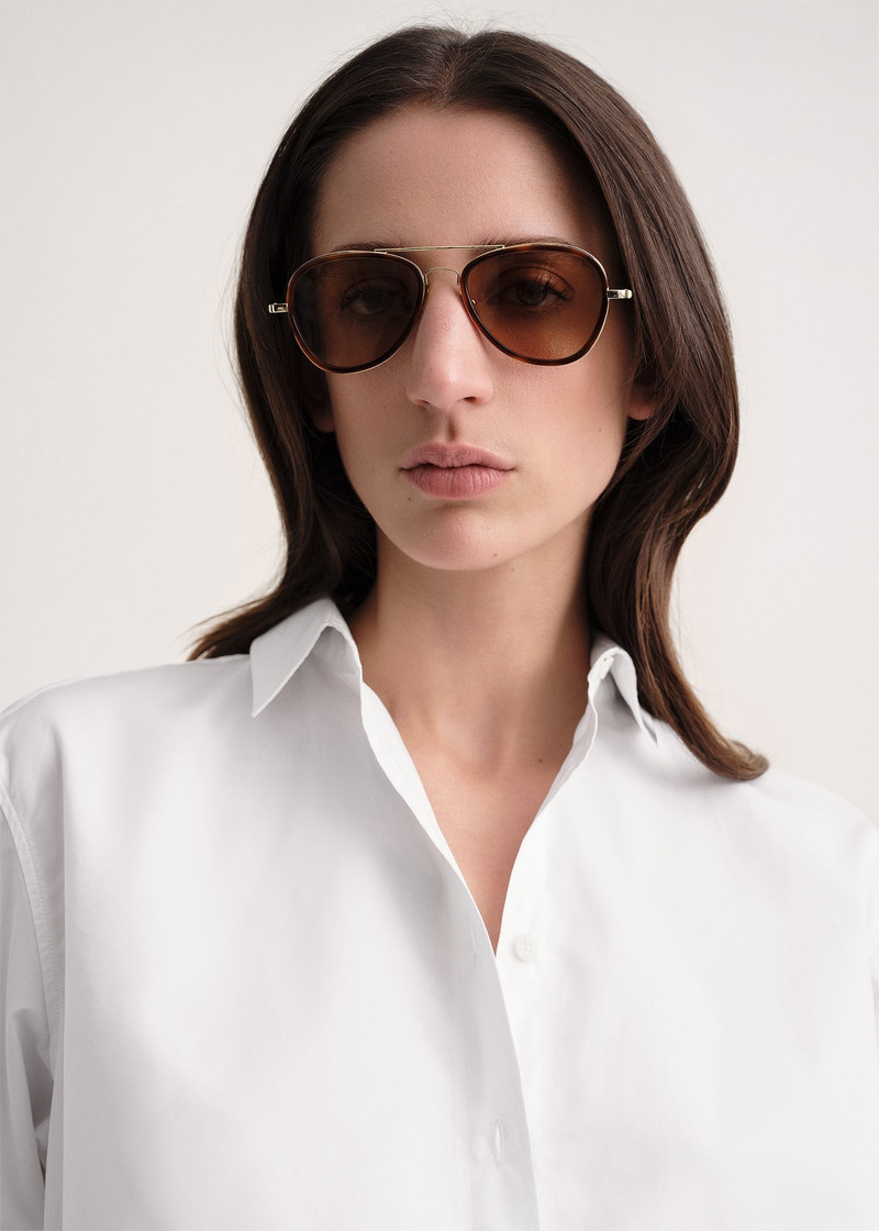 TOTEME The Aviators sunglasses light Havana outlook