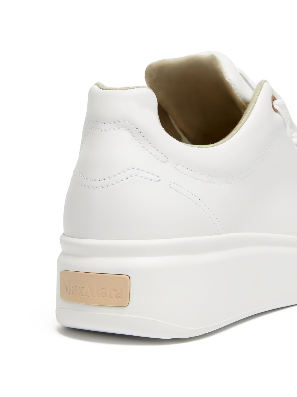 leather lace-up sneakers - 4