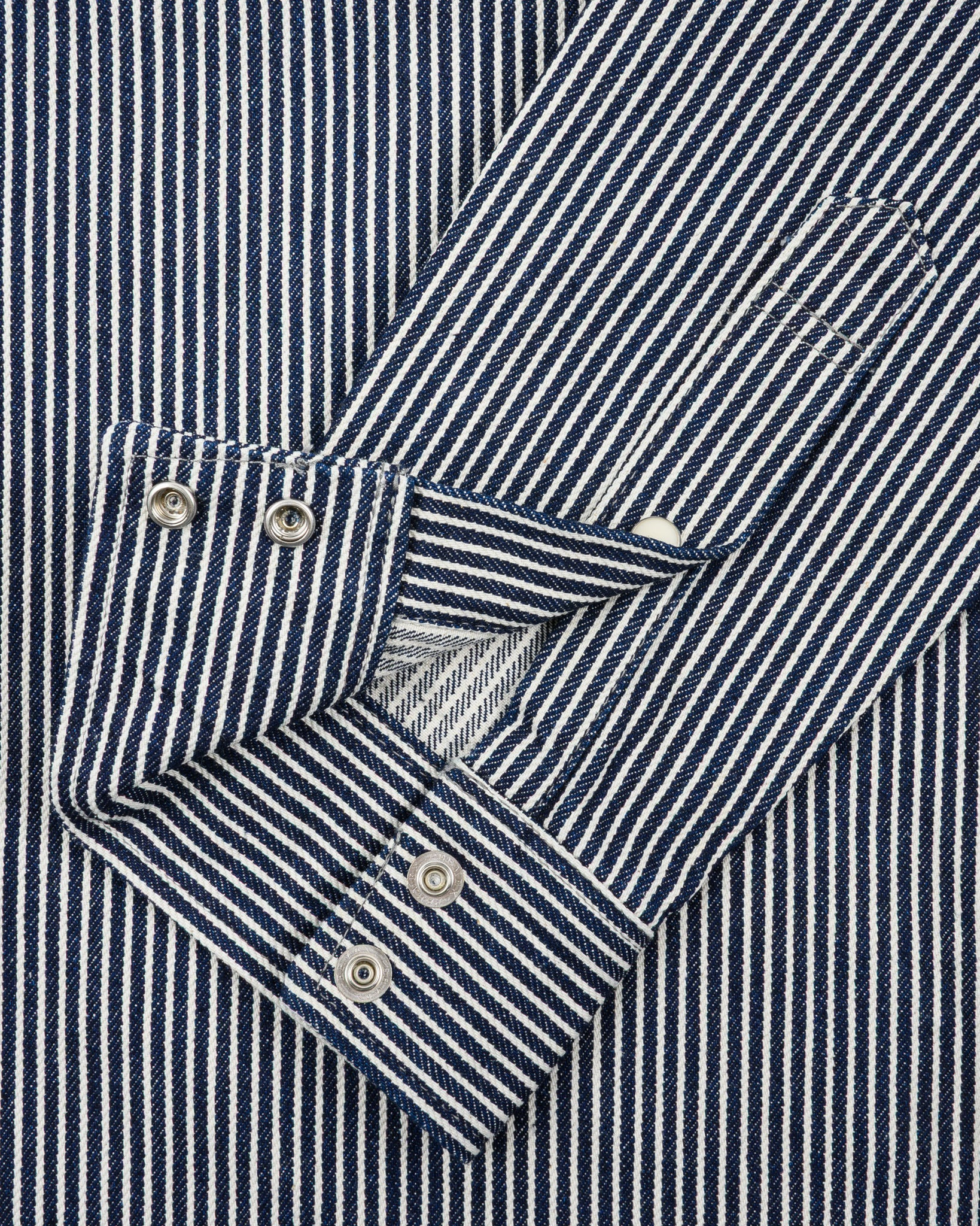 IHSH-07-IND 12oz Hickory Stripe Western Shirt - Indigo - 11