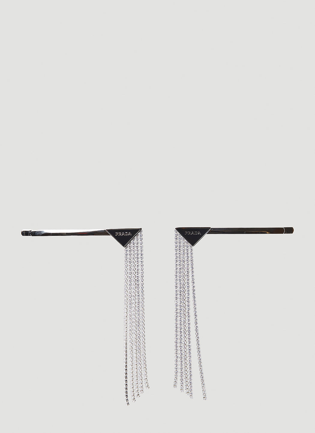 Prada Women Set Of Two Logo Plaque Crystal Hair Slides - 5