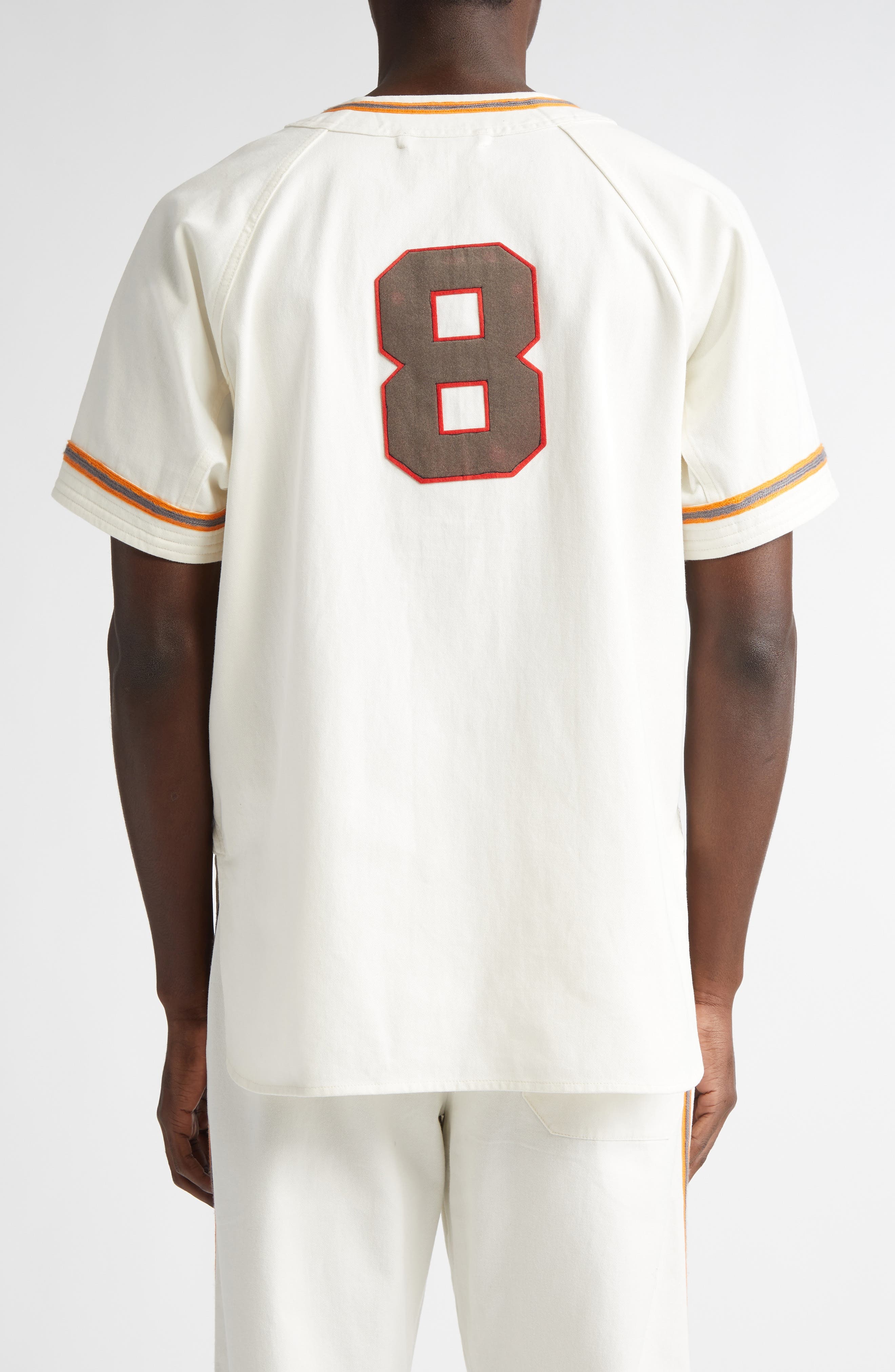 Bode Baseball Button-Up Shirt in White Multi at Nordstrom - 3