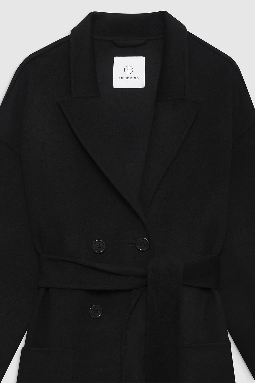 Dylan Coat - Black Cashmere Blend - 4