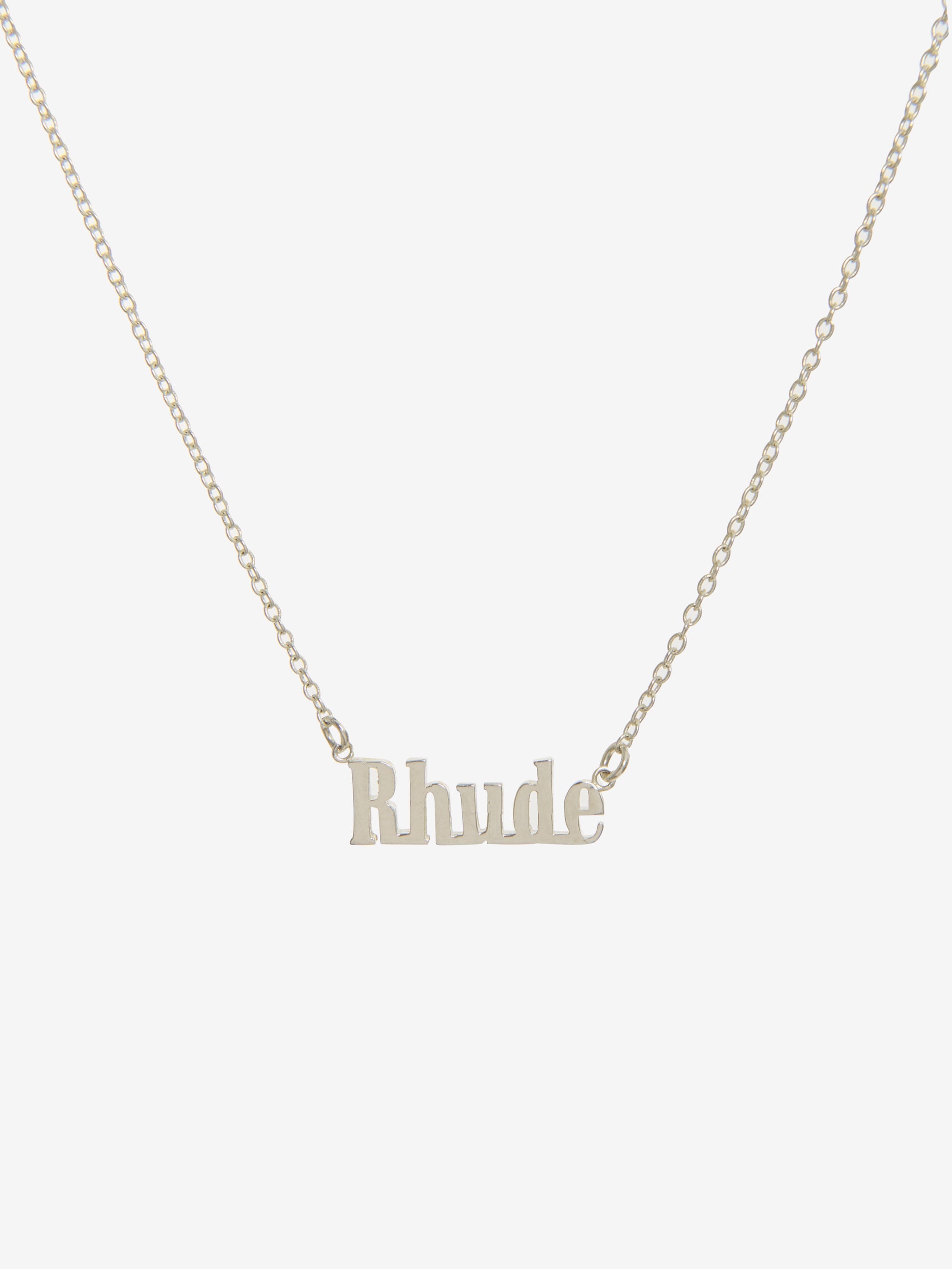 RHUDE LOGO PENDANT NECKLACE 16" 2