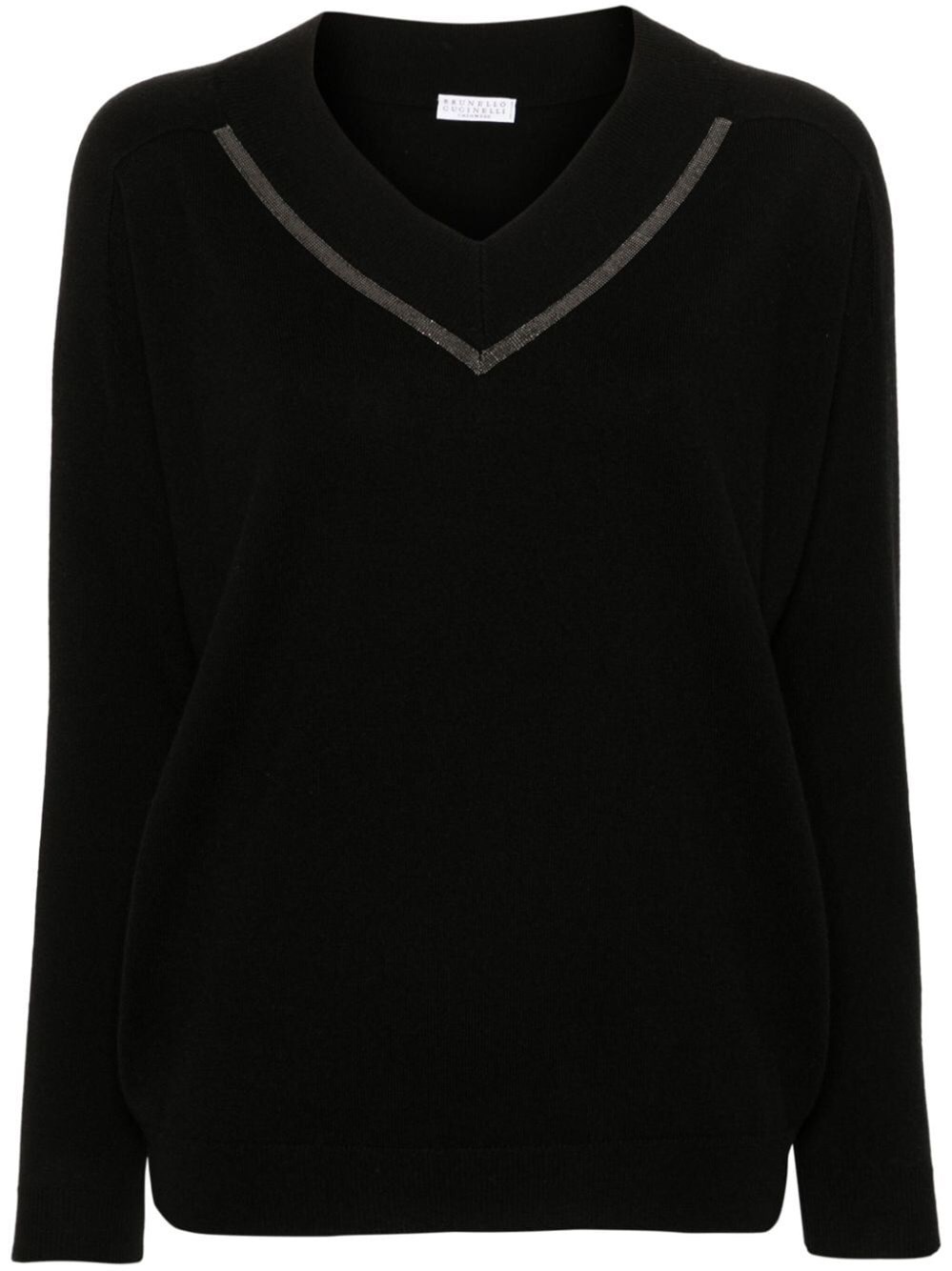 Long Sleeve V-Neck Sweater - 1