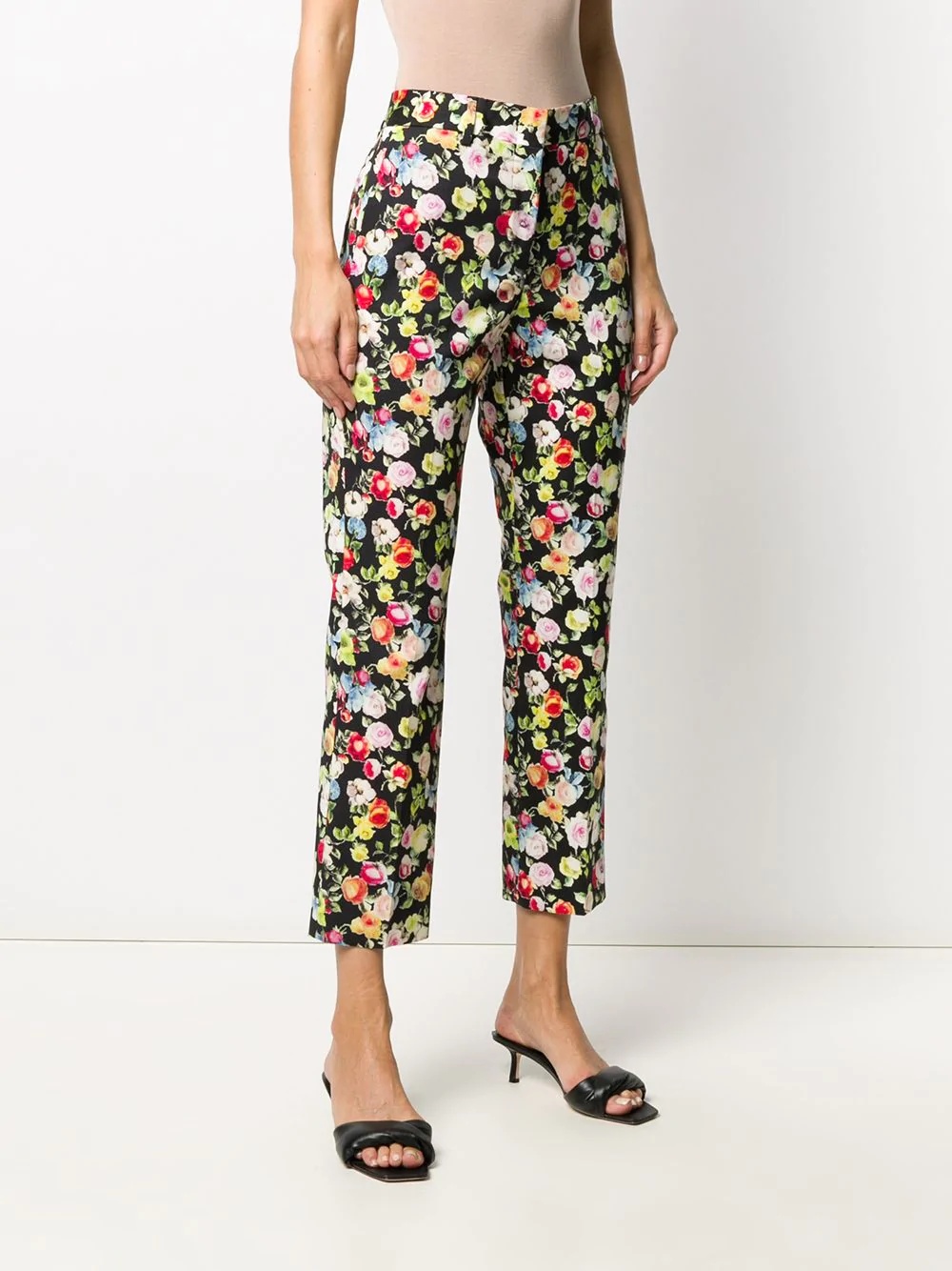 floral print cropped trousers - 3