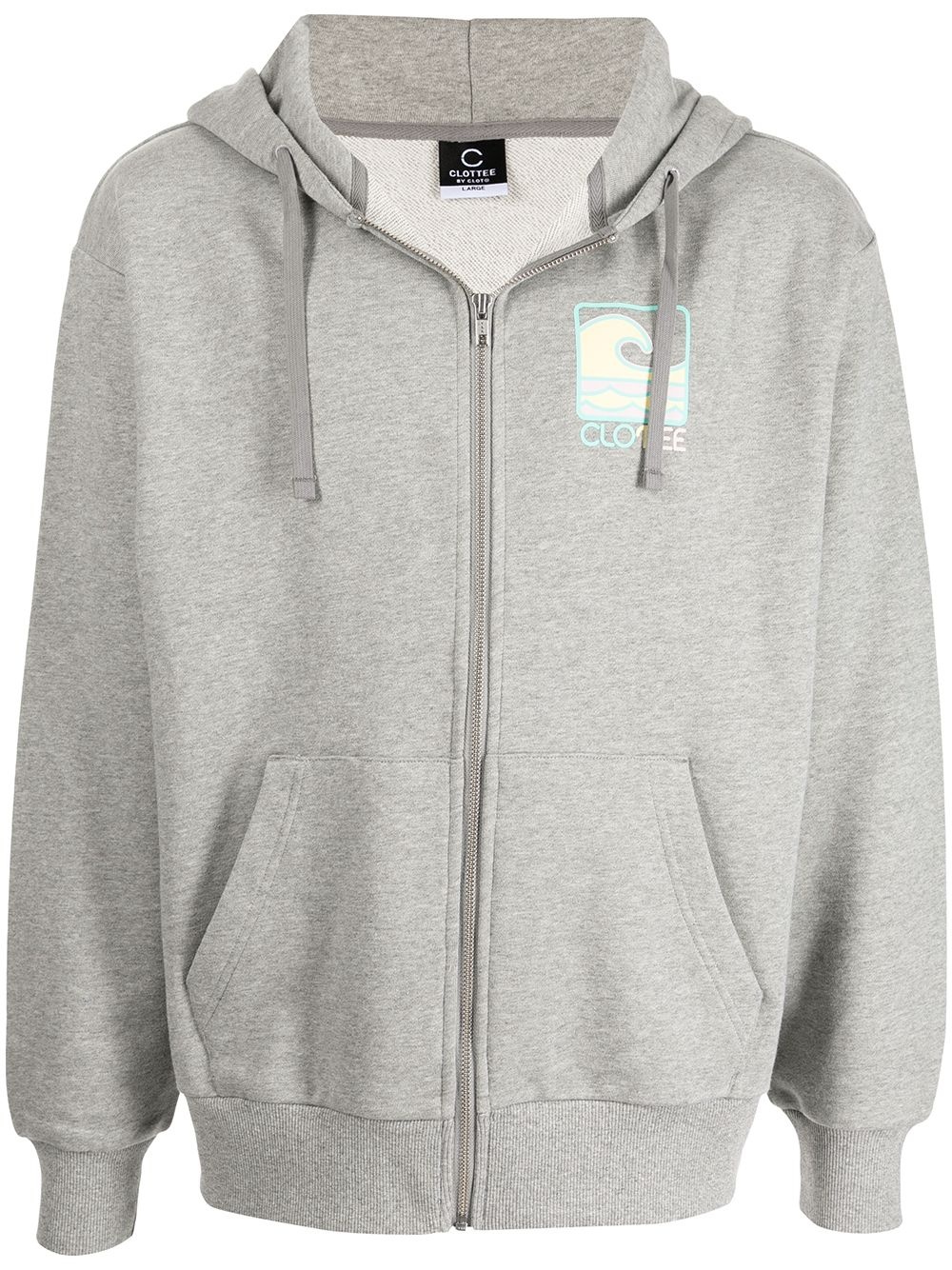 logo-print zipped hoodie - 1