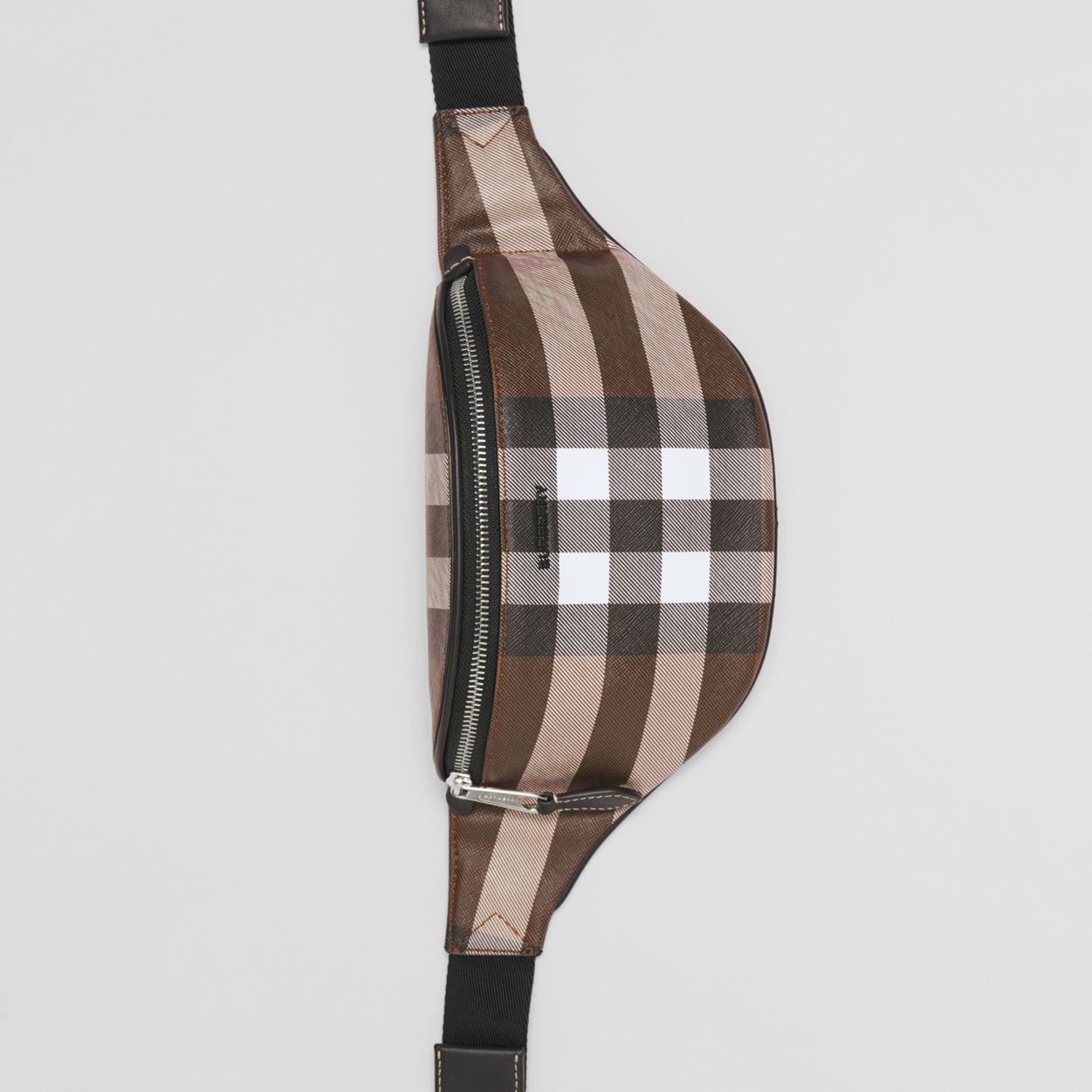 Mini Check and Leather Bum Bag - 5
