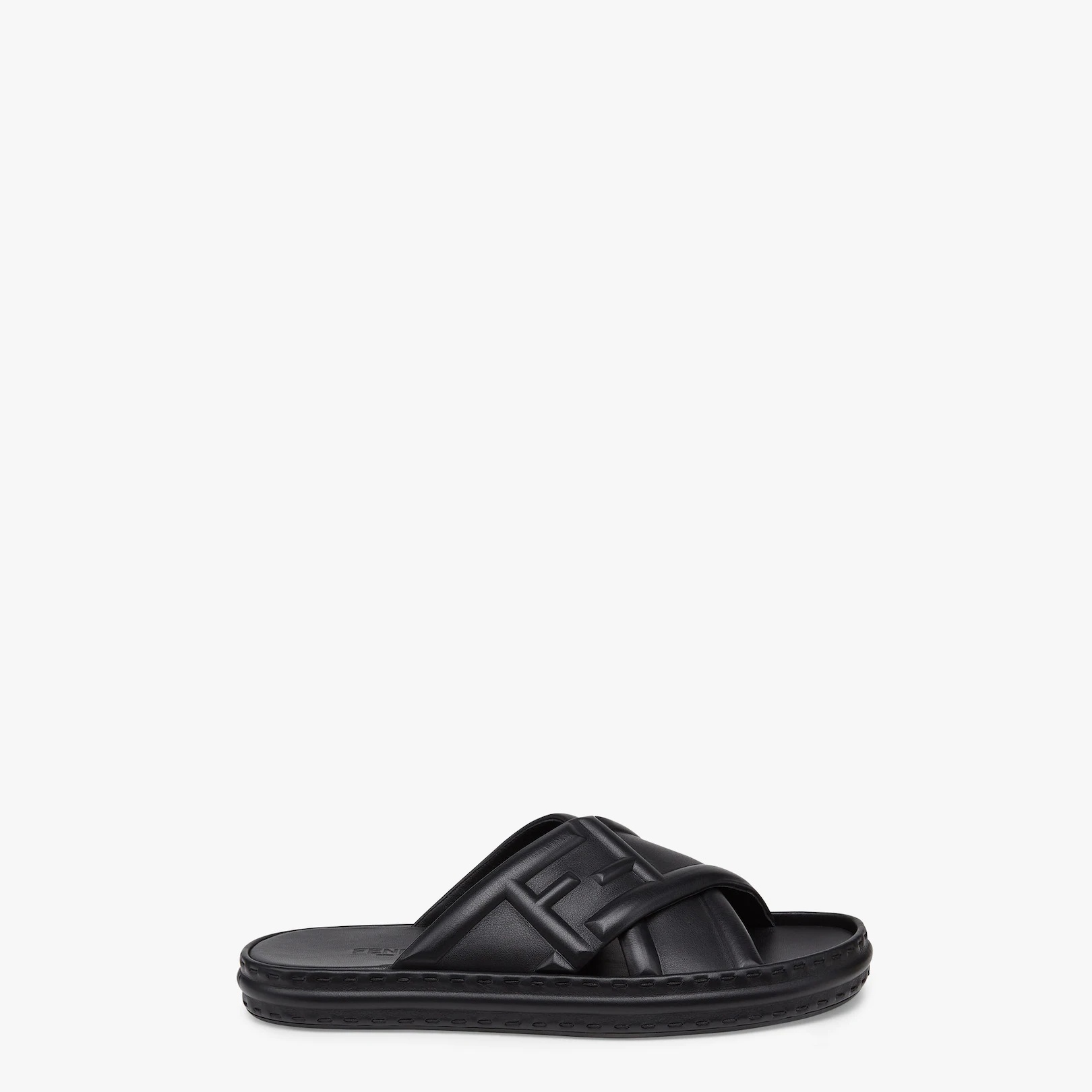 Black leather sandals - 1